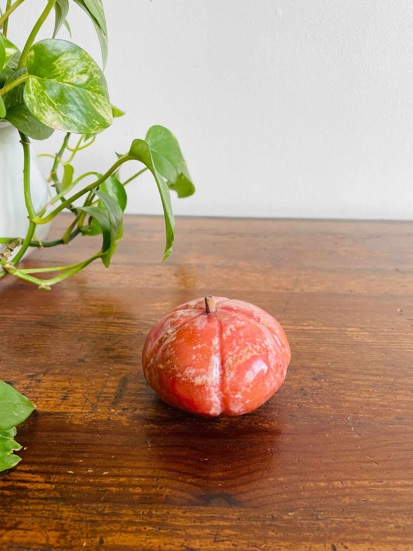 Polished Alabaster Marble Fruit - Red Pumpkin