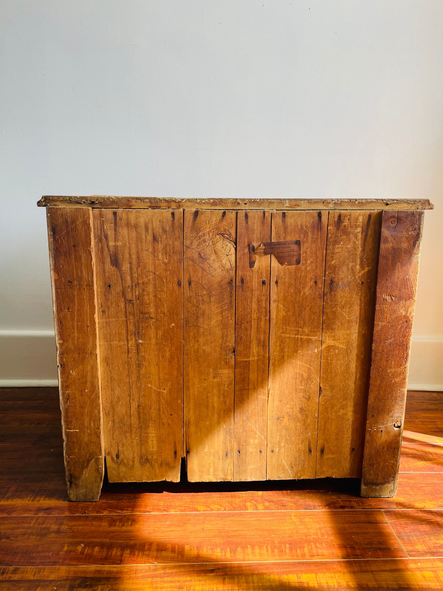 Antique 1800s Pine Wood Cabinet - Gilchrist Green & Co. Union Furniture Factory Wingham, Ontario - PICK-UP ONLY