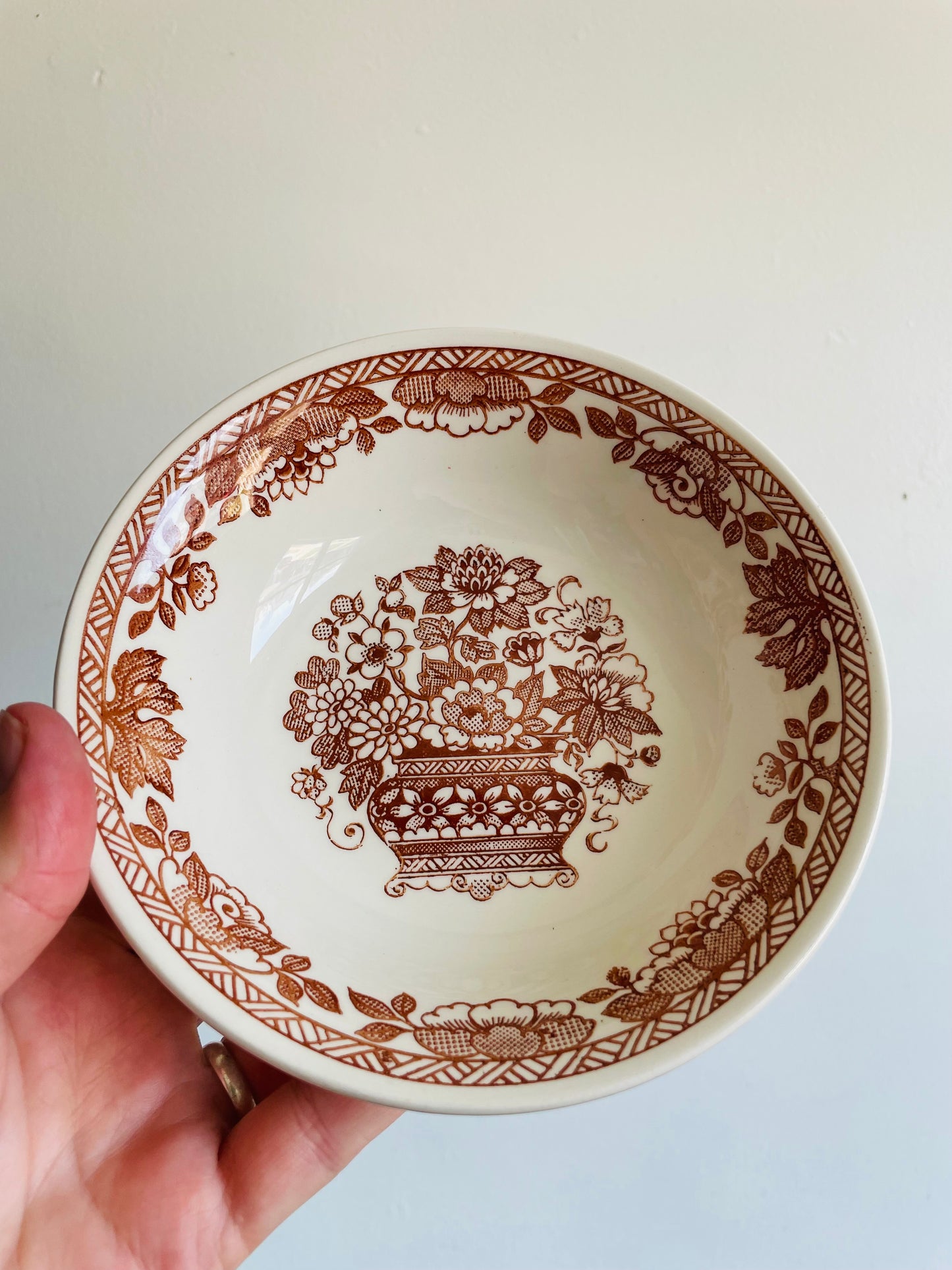 Broadhurst English Ironstone Cereal Bowls - Kathie Winkle Grosvenor Flower Pattern - Set of 2 - Found in Killarney, Ireland