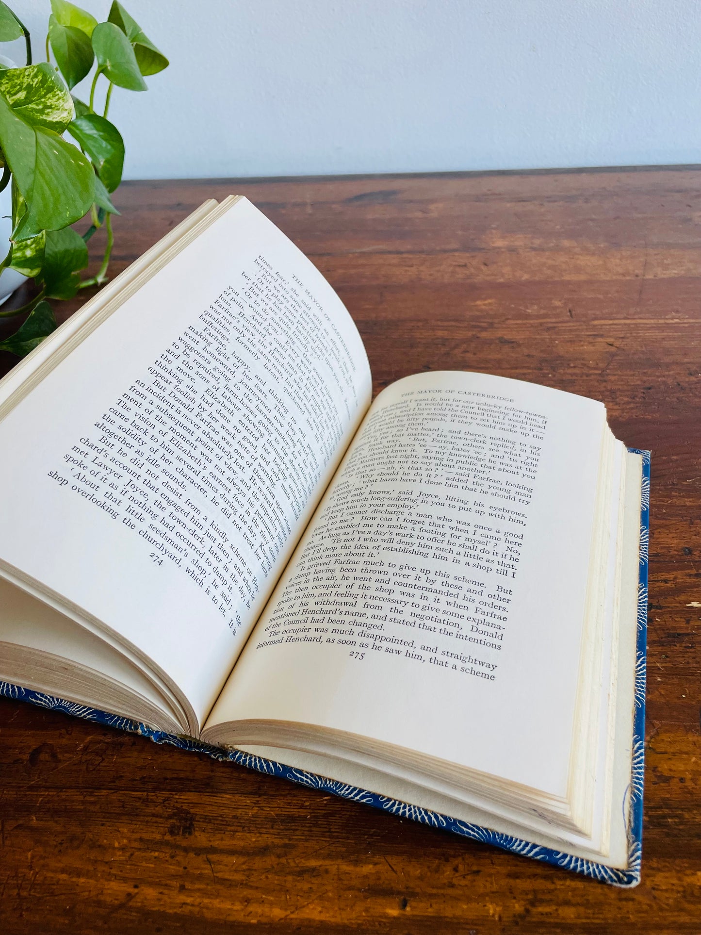 MacMillan Blue Hardcover Book Bundle - The Pearl by John Steinbeck (1958), Two Solitudes by Hugh MacLennan (1951), & The Mayor of Casterbridge by Thomas Hardy (1962)