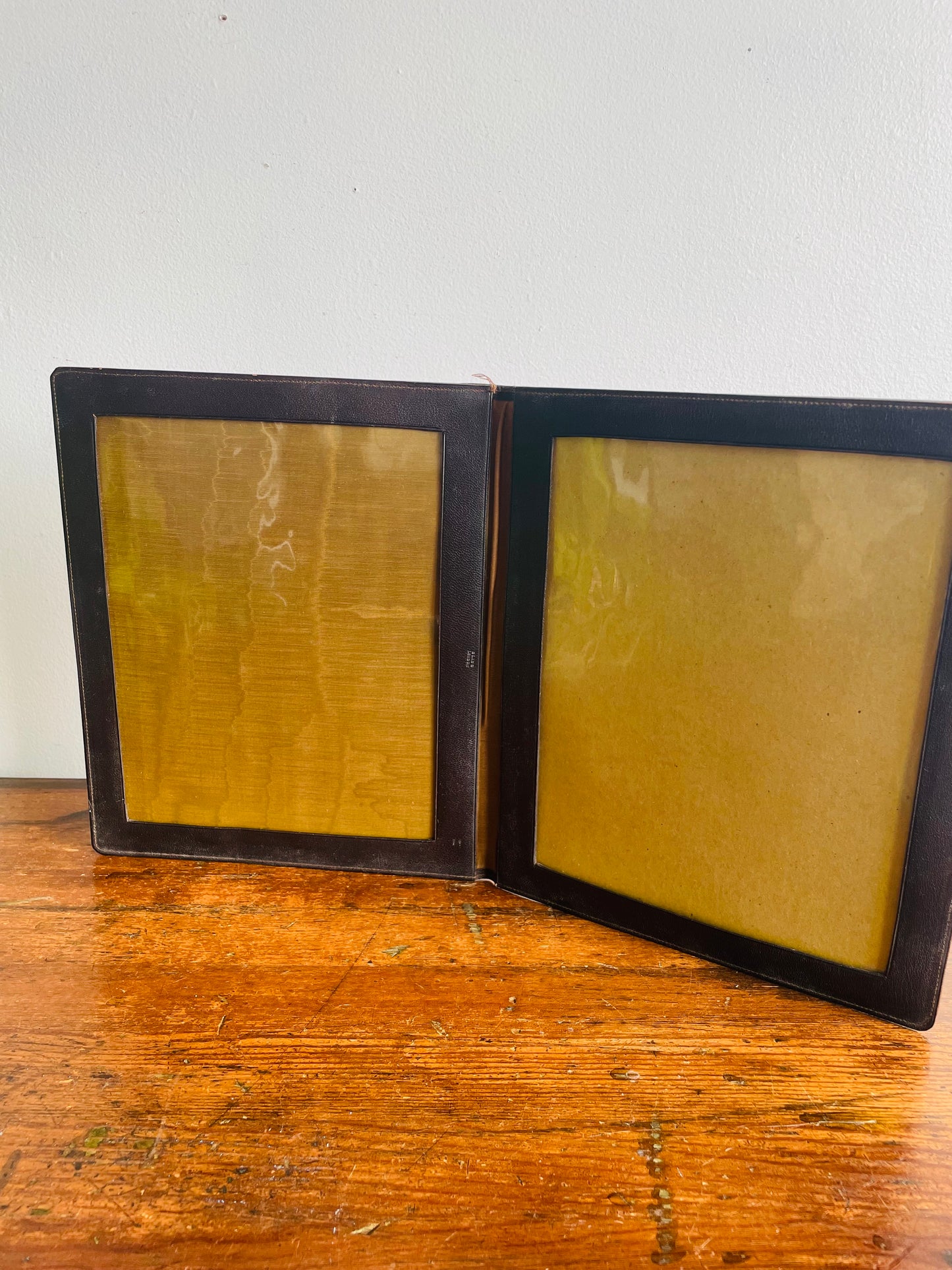 Bliss London Folding Leather Double Picture Frame - Made in England - 7" by 9" Photo Size