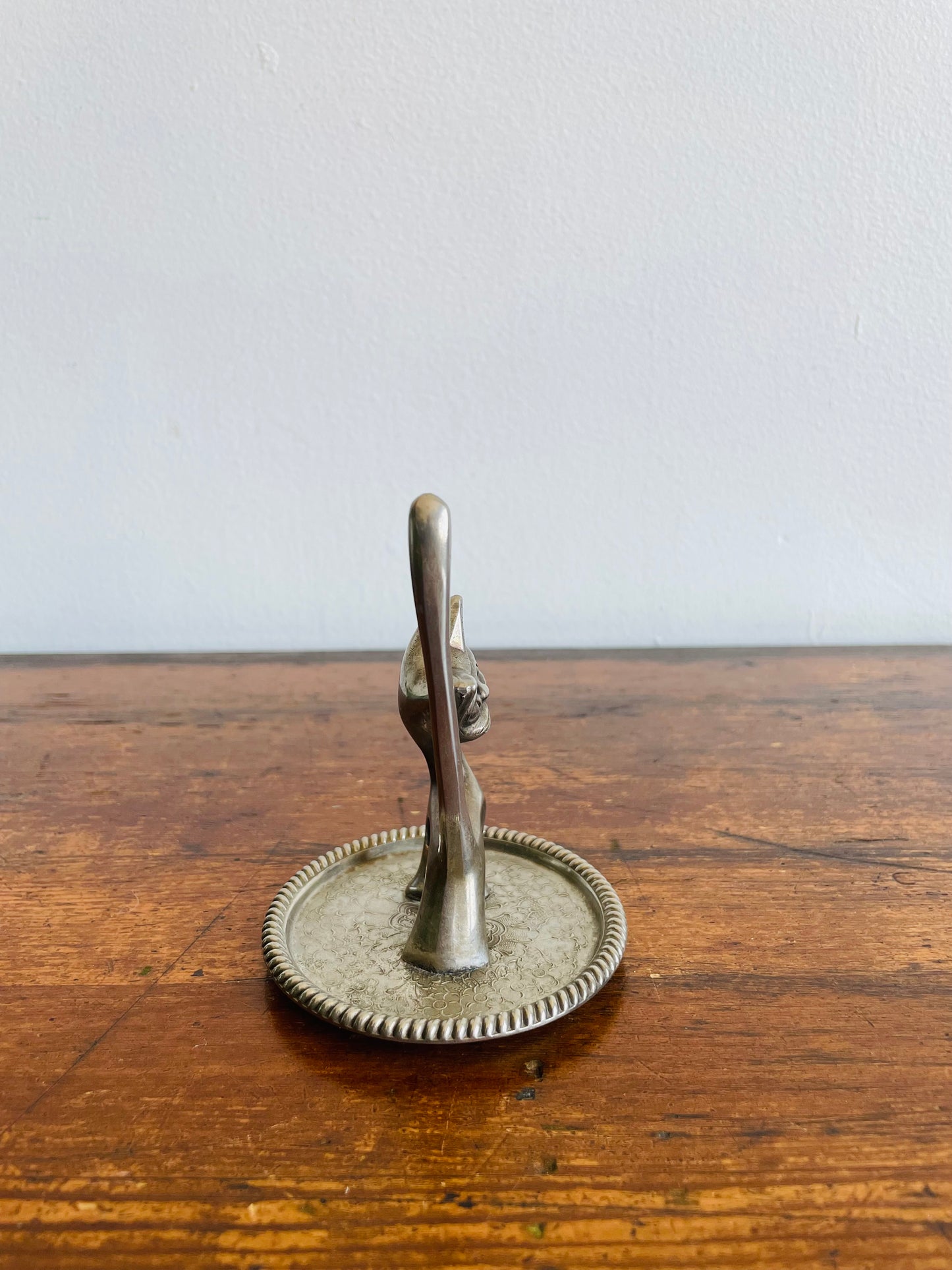 Seba Silver Plated Cat Ring Holder & Jewellery Dish - Made in England