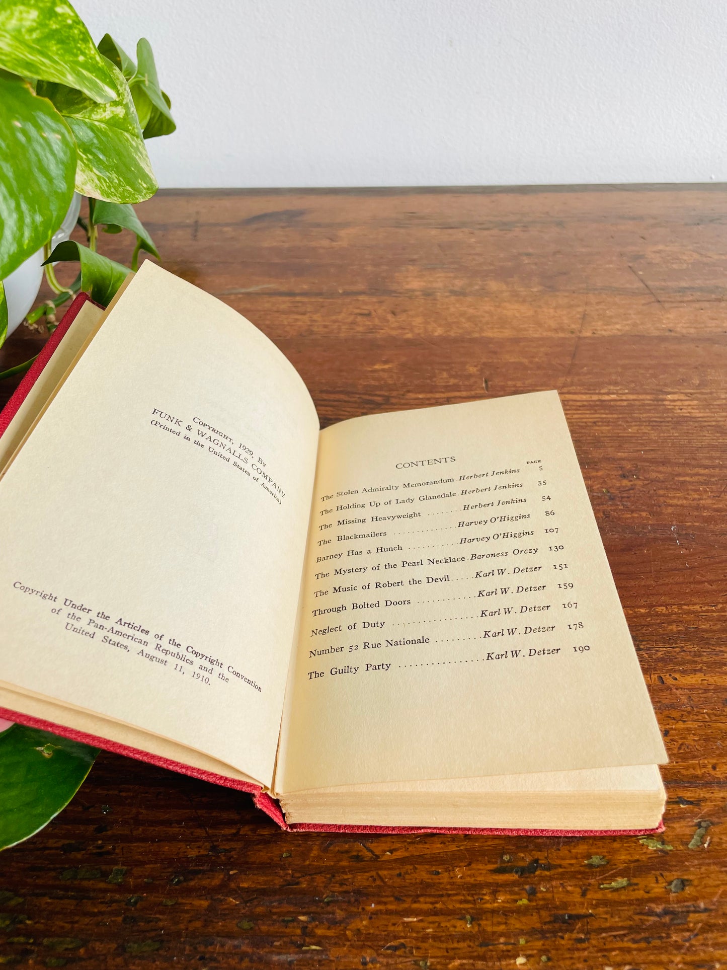 The World's Best 100 Detective Stories (1929) - Bundle of 7 Hardcover Books - Editor in Chief Eugene Thwing - Volumes 1, 2, 3, 5, 6, 8, 10