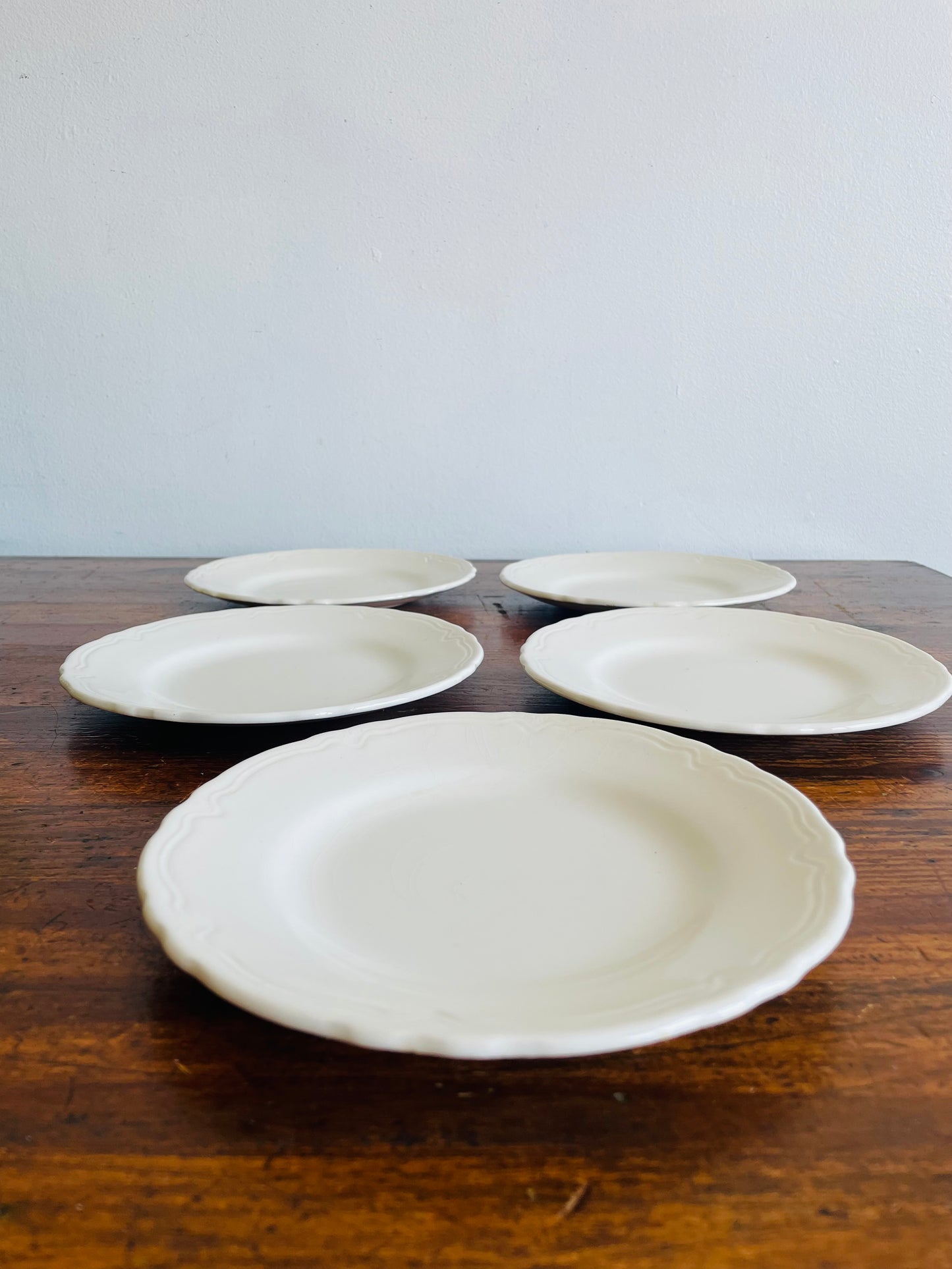 White Royal Art Pottery English Ironstone 7" Side Dish Plates - Set of 5
