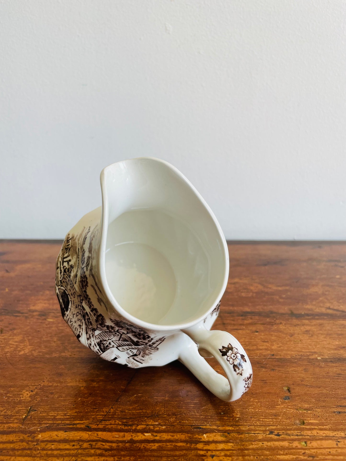 Ridgway Country Days Brown Transferware Creamer Jug - Staffordshire England