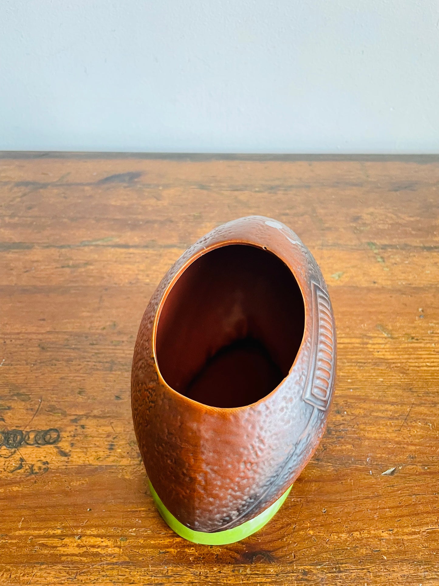 Vintage Ceramic Football Planter or Pencil Holder Cup - Made in Japan - Would Also Be Great to Hold Cutlery/Straws at a Football Party!
