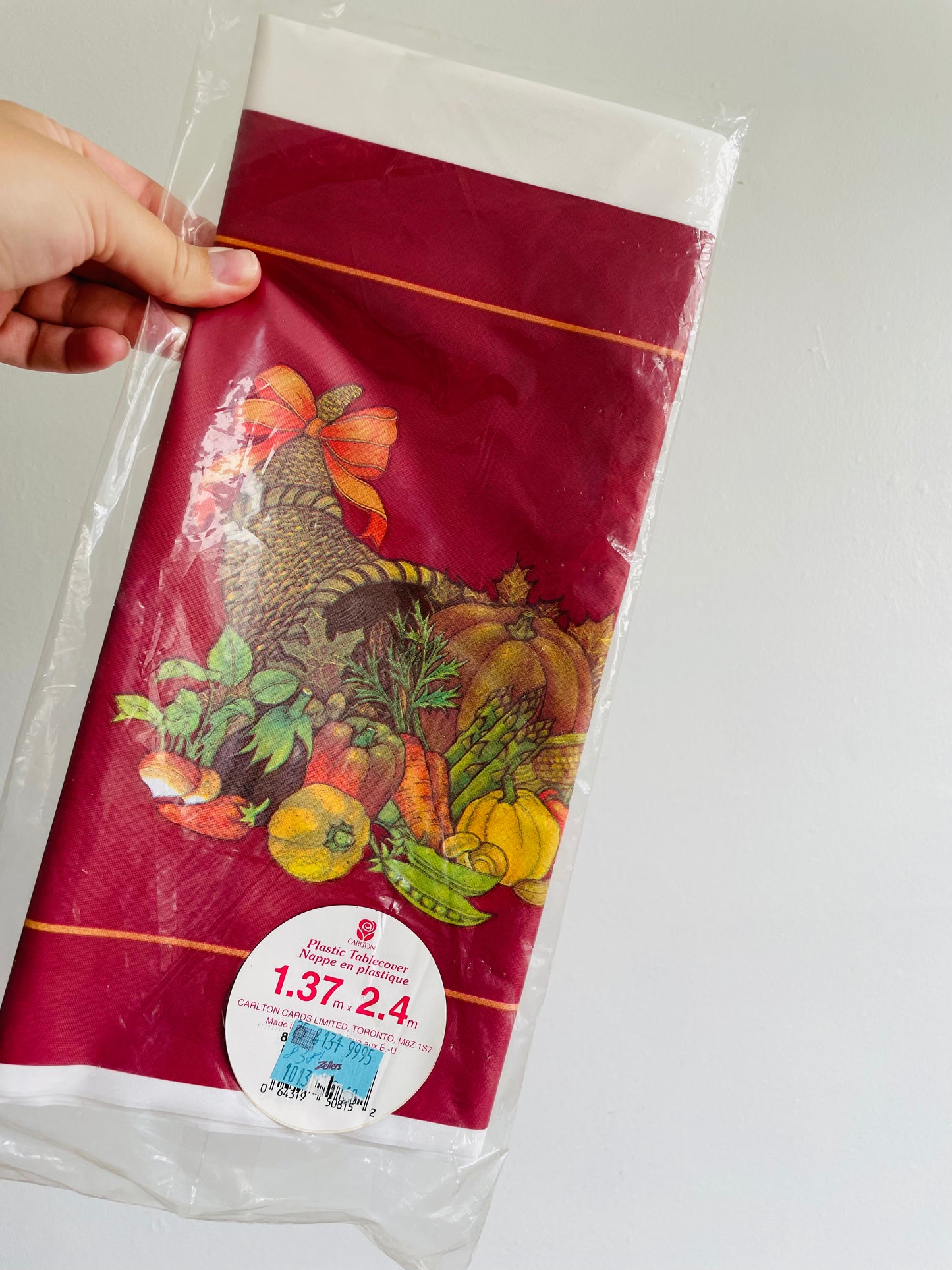 Brand New Vintage Carlton Cards Thanksgiving Plastic Tablecloth Tablecover