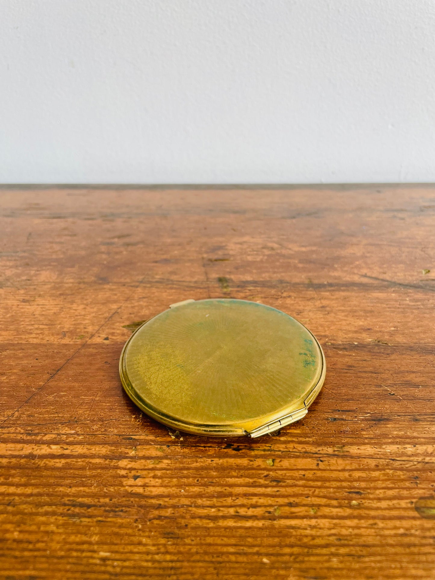 Swiss Made Brass Compact Makeup Case with Mirror
