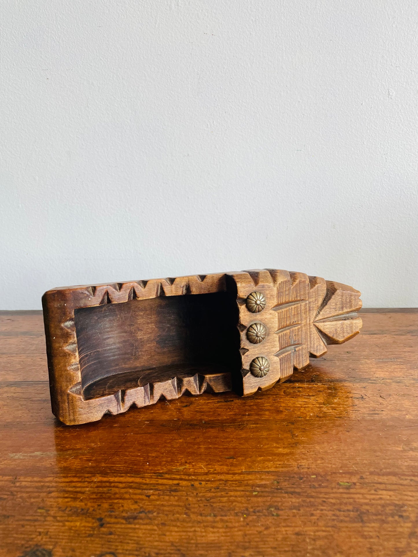 French Carved Wooden Shoe Brush Holder - Also Great for a Plant or Business Cards - Found in Dublin, Ireland
