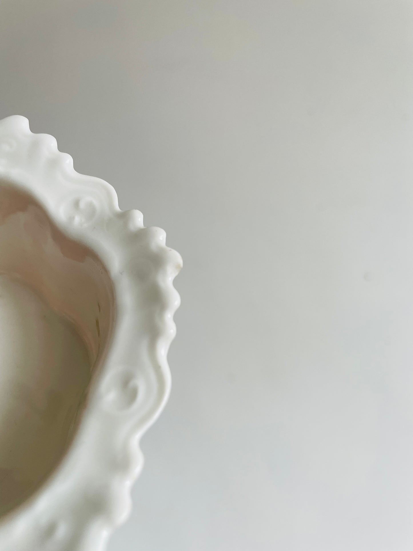 Antique MZ Moritz Zdekauer Austria Porcelain Ramekin or Custard Cup Dish with Pink Roses - Also Great for Jewellery!