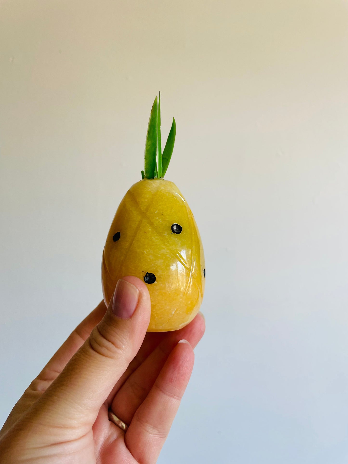 Polished Alabaster Marble Fruit - Yellow Pineapple