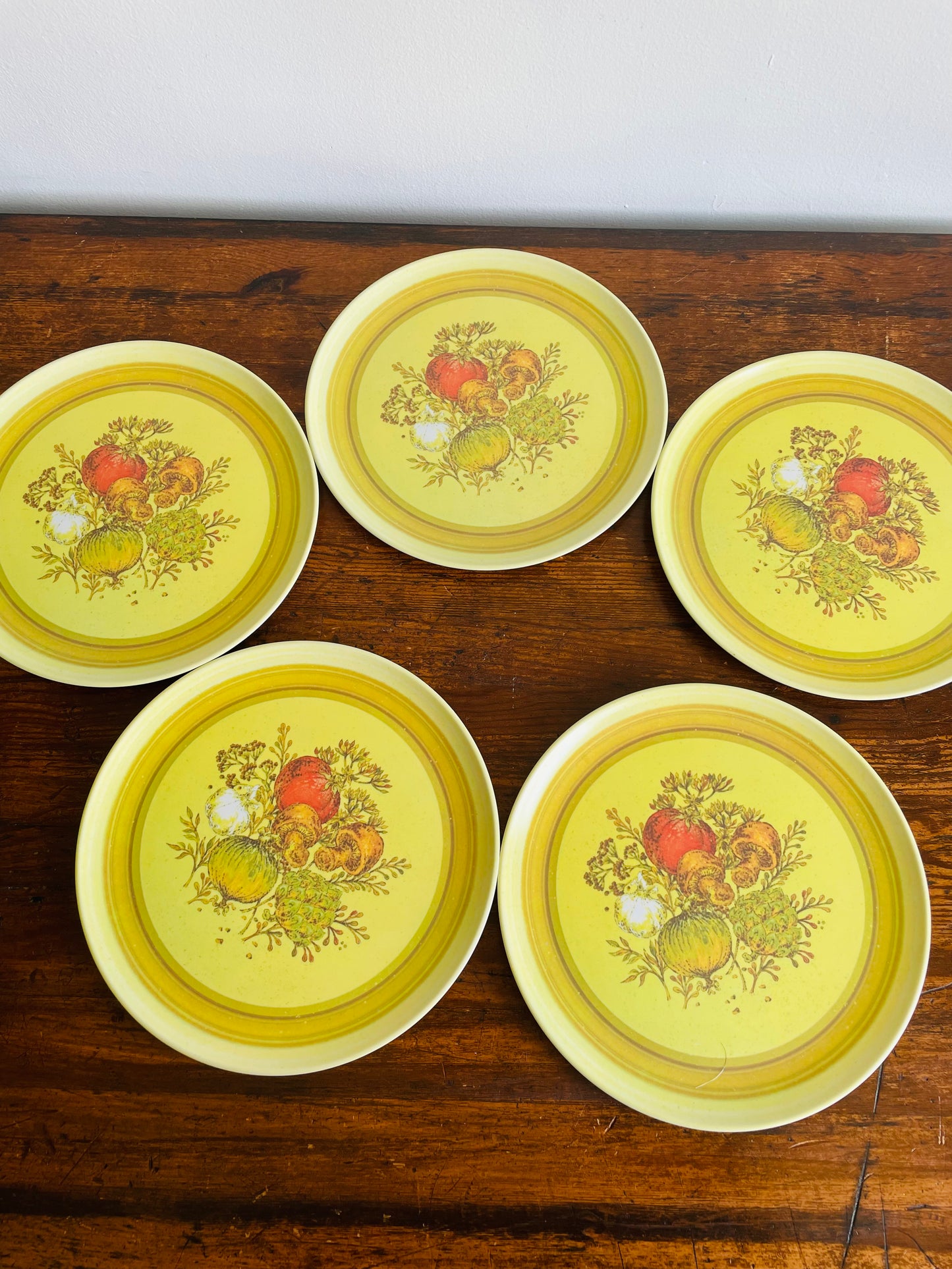 Lexington Melamine Plates with Vegetables Graphic - Set of 5 - Made in USA