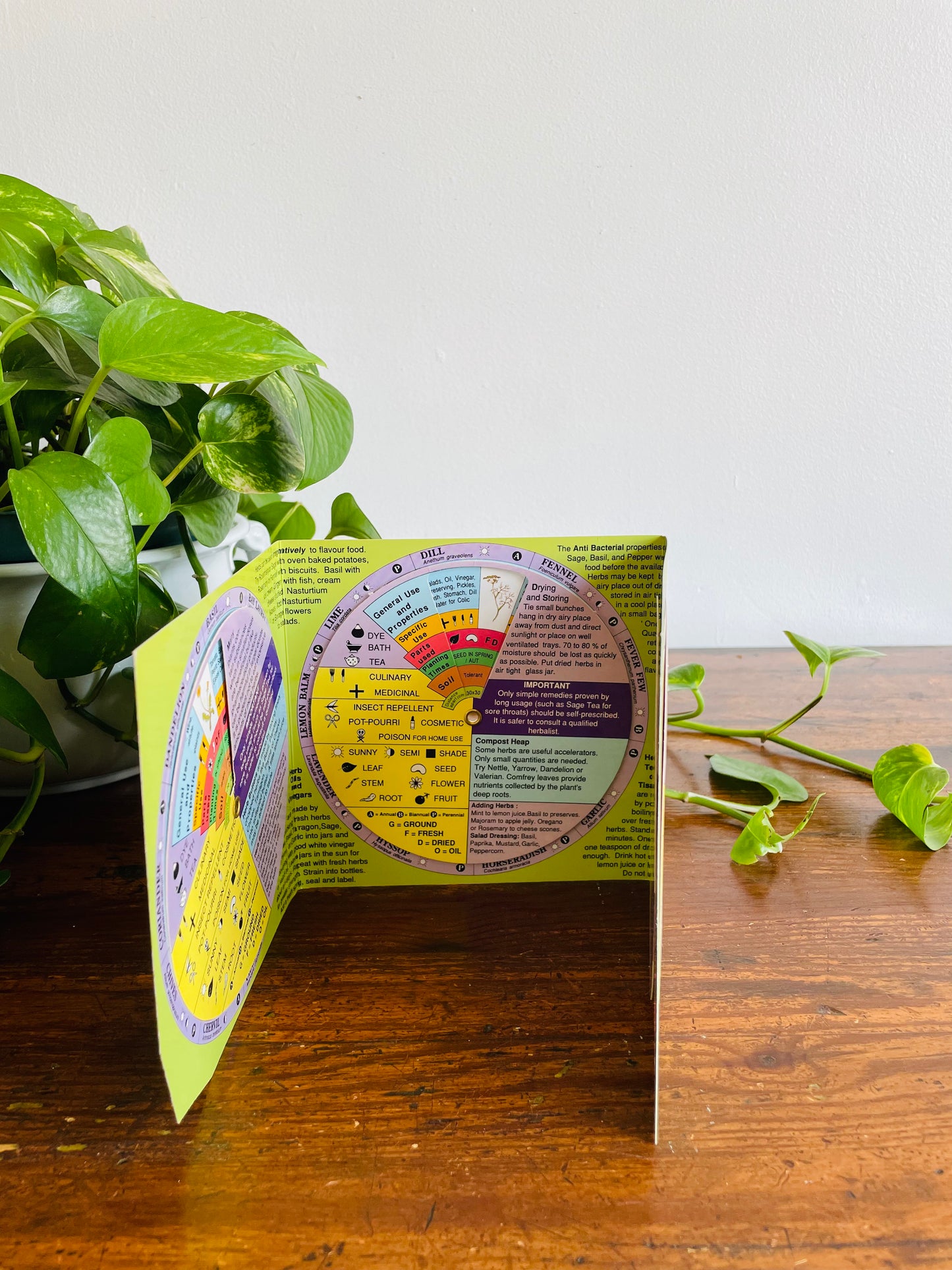 Herb Decoder by Dynamo House Melbourne Australia (1998) - 36 Herbs & Rotating Wheels with Information