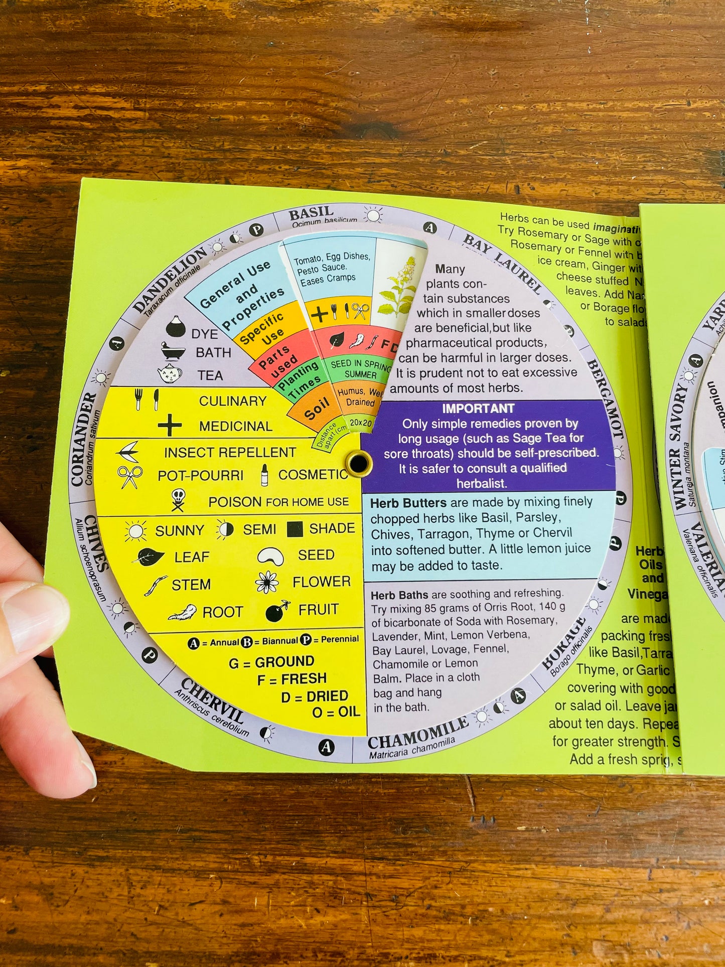 Herb Decoder by Dynamo House Melbourne Australia (1998) - 36 Herbs & Rotating Wheels with Information