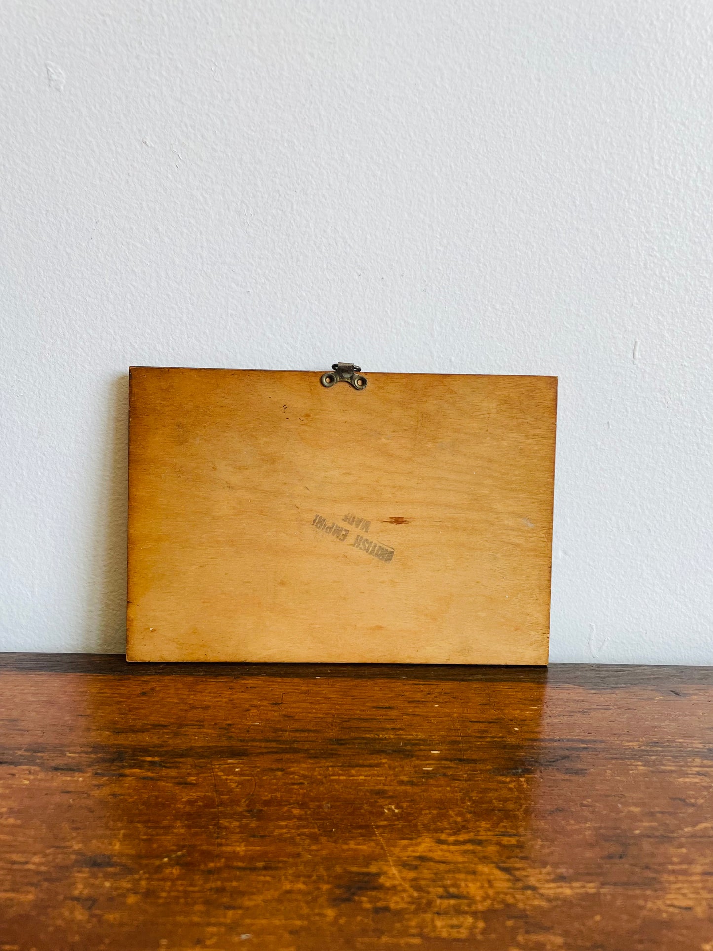 Wooden Picture Plaque of an Amsterdam Canal & Bridge - British Empire Made