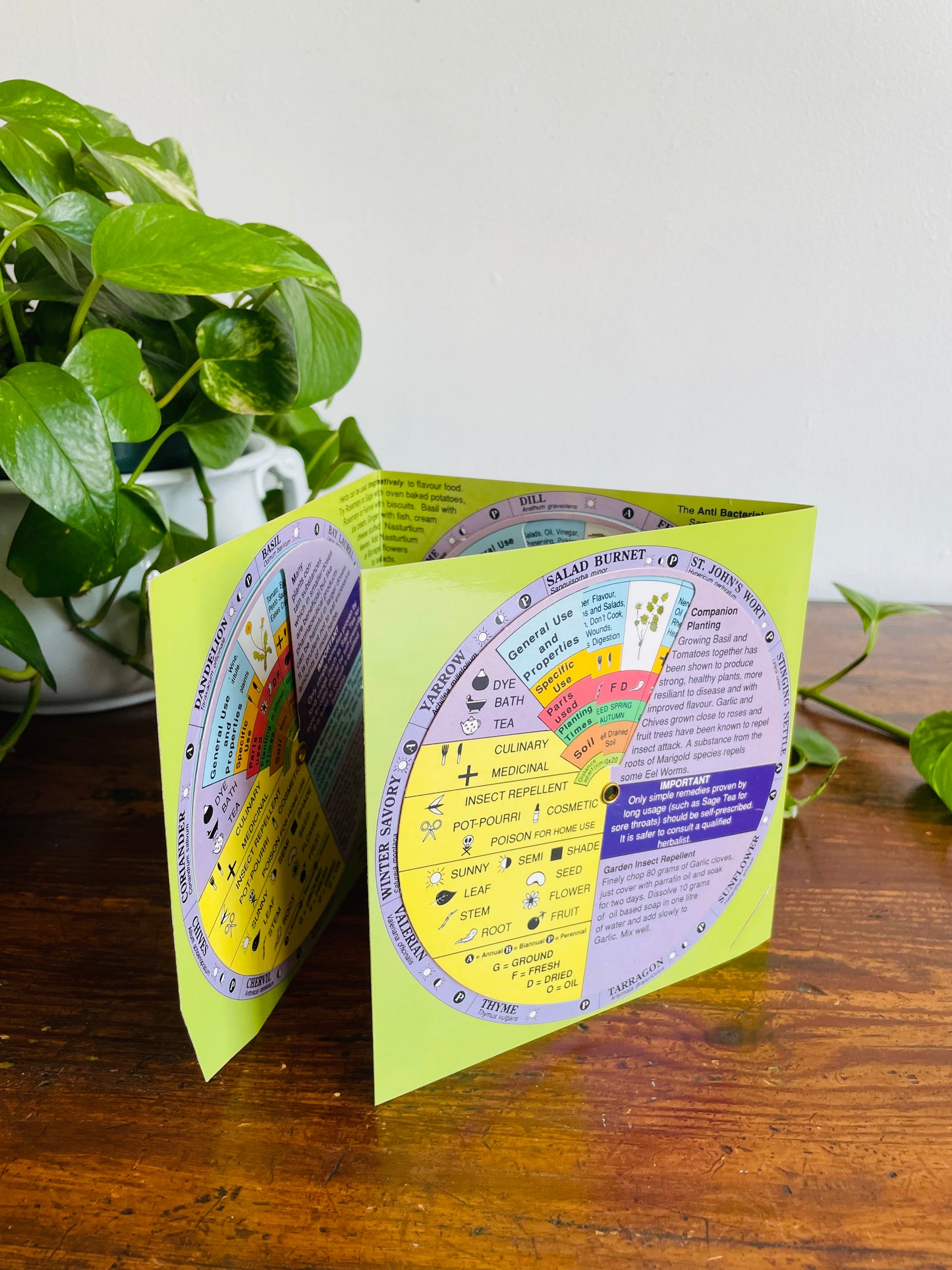 Herb Decoder by Dynamo House Melbourne Australia (1998) - 36 Herbs & Rotating Wheels with Information