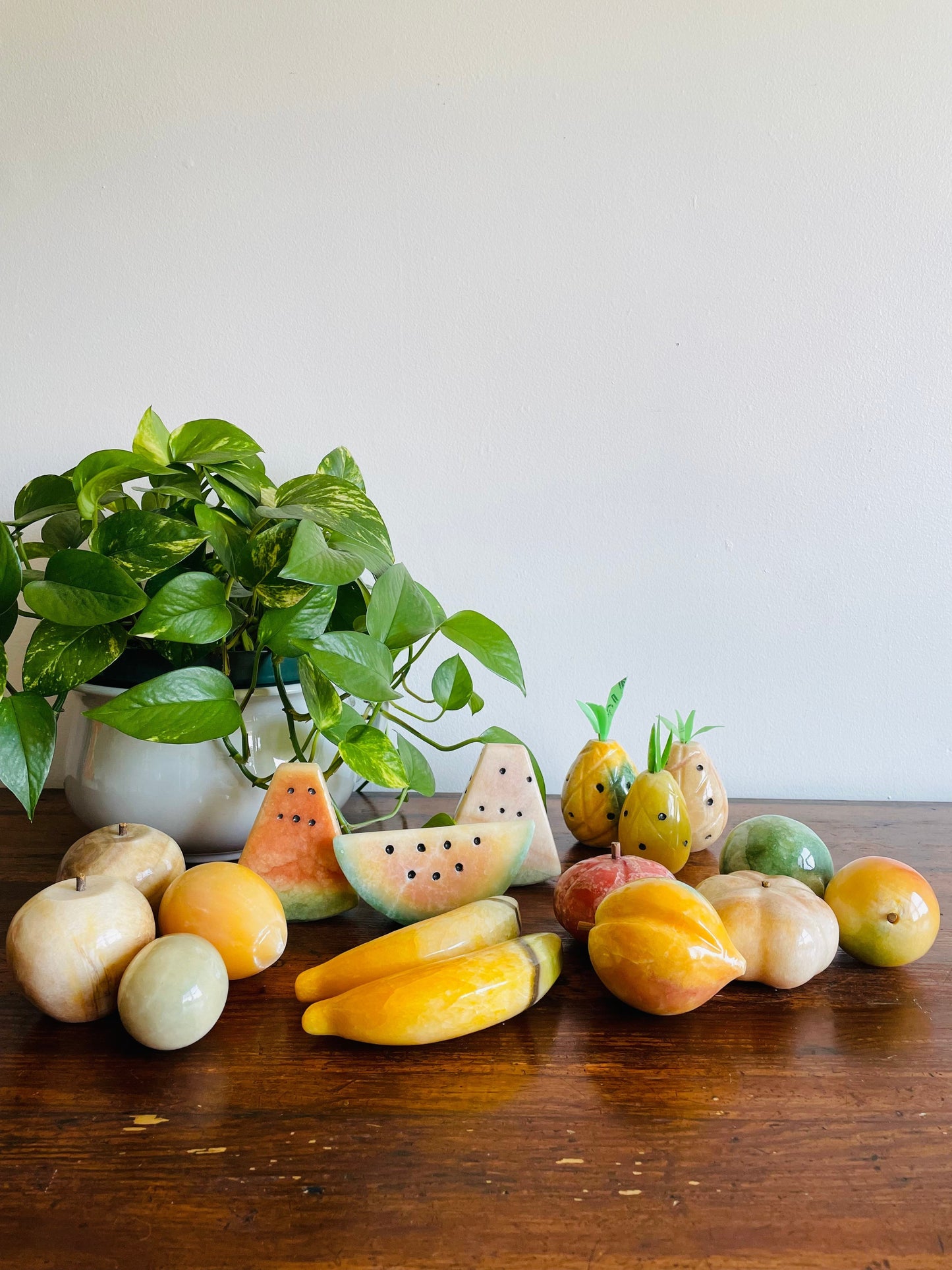 Polished Alabaster Marble Fruit - Yellow Pineapple