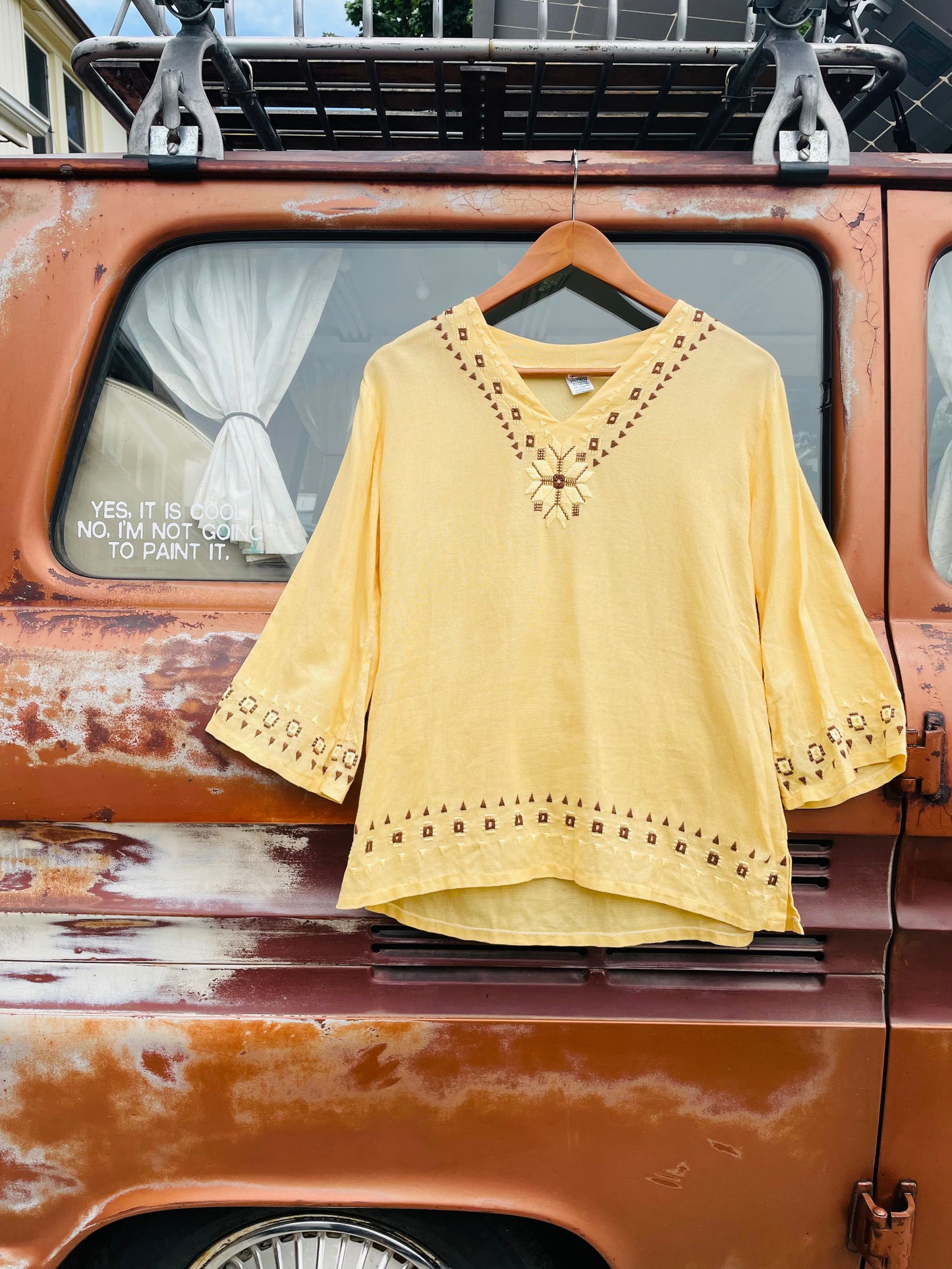 Vintage Maru Paraguay Top - 100% Cotton & Embroidered Design