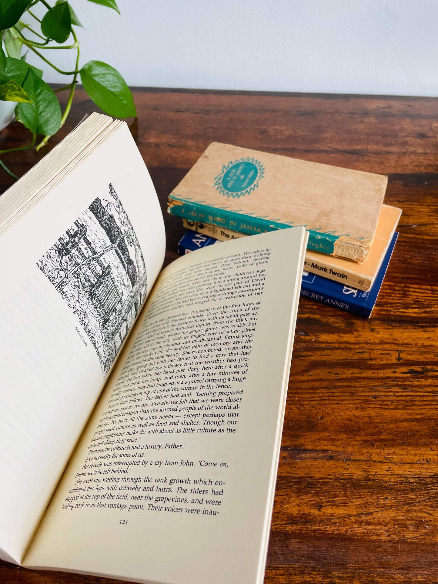 Young Adult Vintage Book Bundle - Anne Frank, Tom Sawyer, High Wind Jamaica, Tinderbox