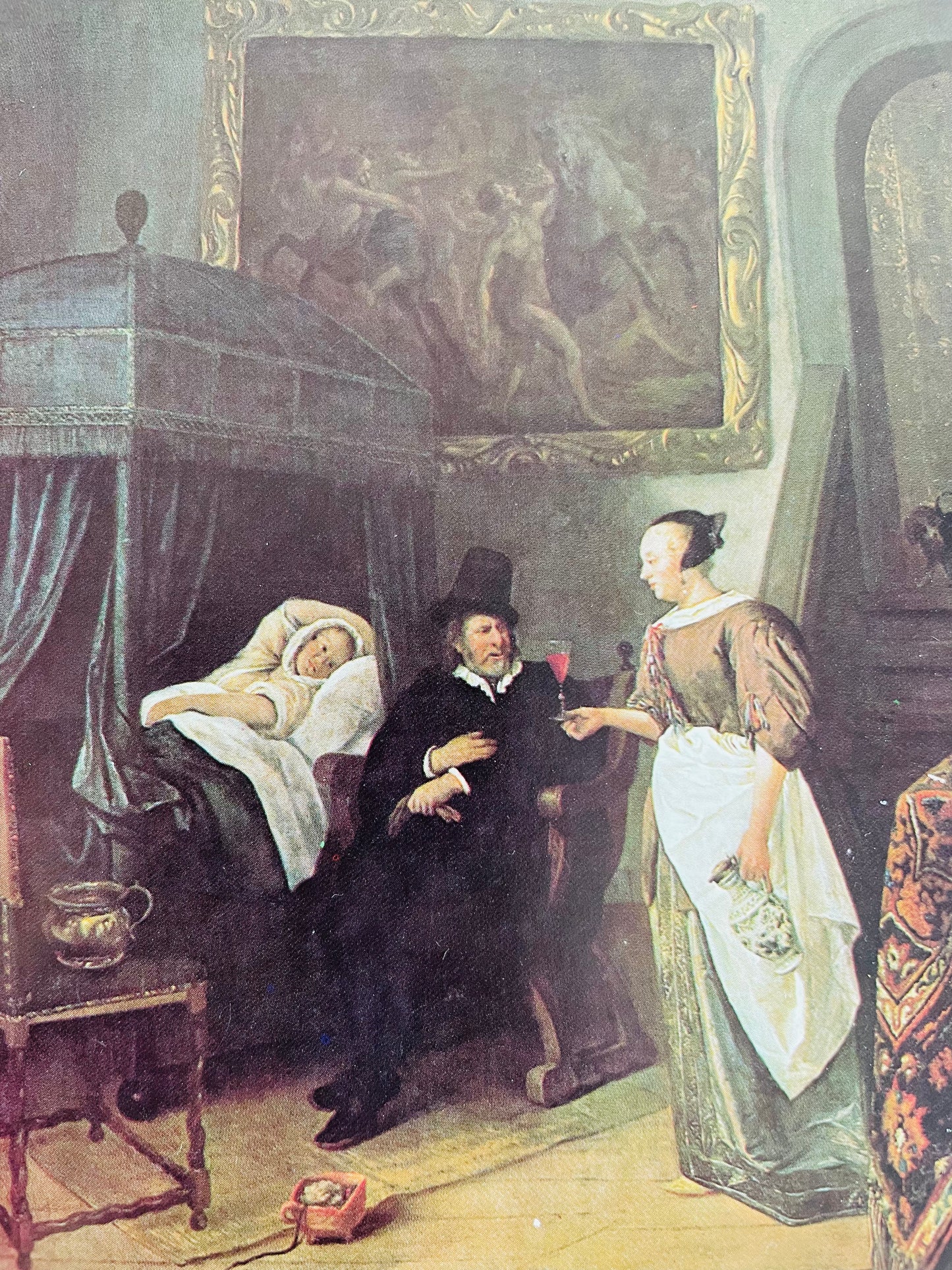 Jan Steen 'The Doctor's Visit' Postcard #2 - 1982 Printed in England - 4" by 6"