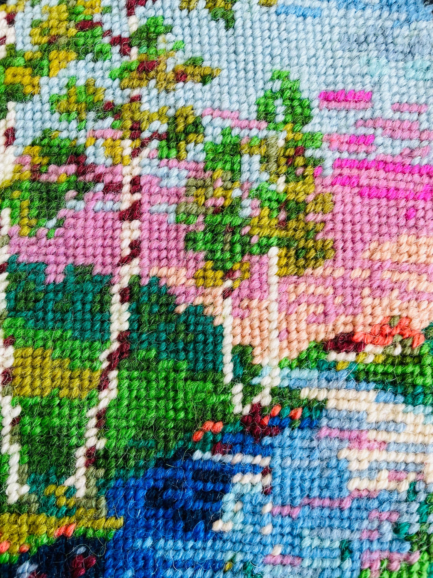 Ready to Frame Embroidery Panel - River & Trees - Made in Vienna, Austria