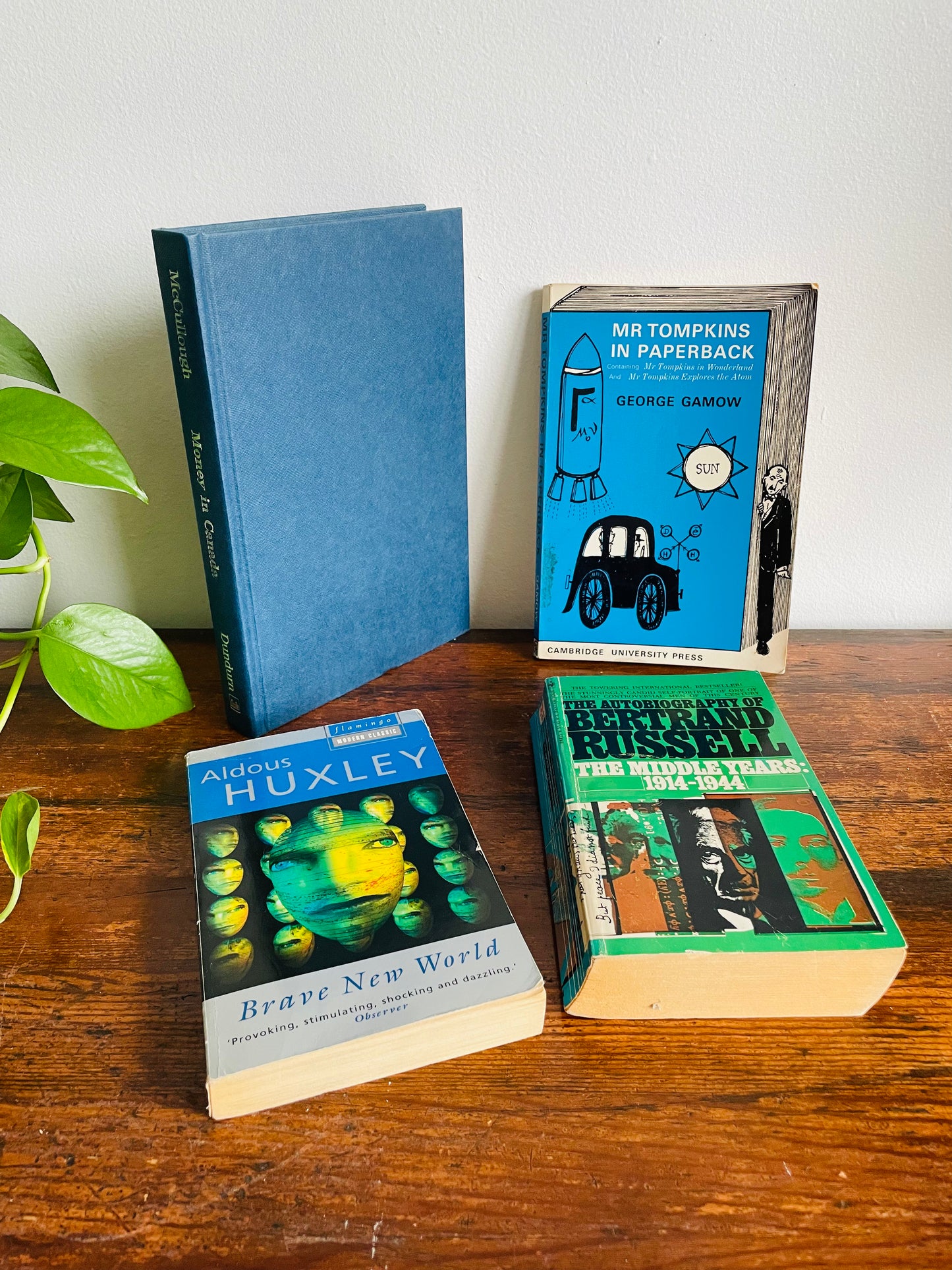 Science, Math & Money Vintage Book Bundle - Huxley, Bertrand Russell, Mr. Tomkins, Money