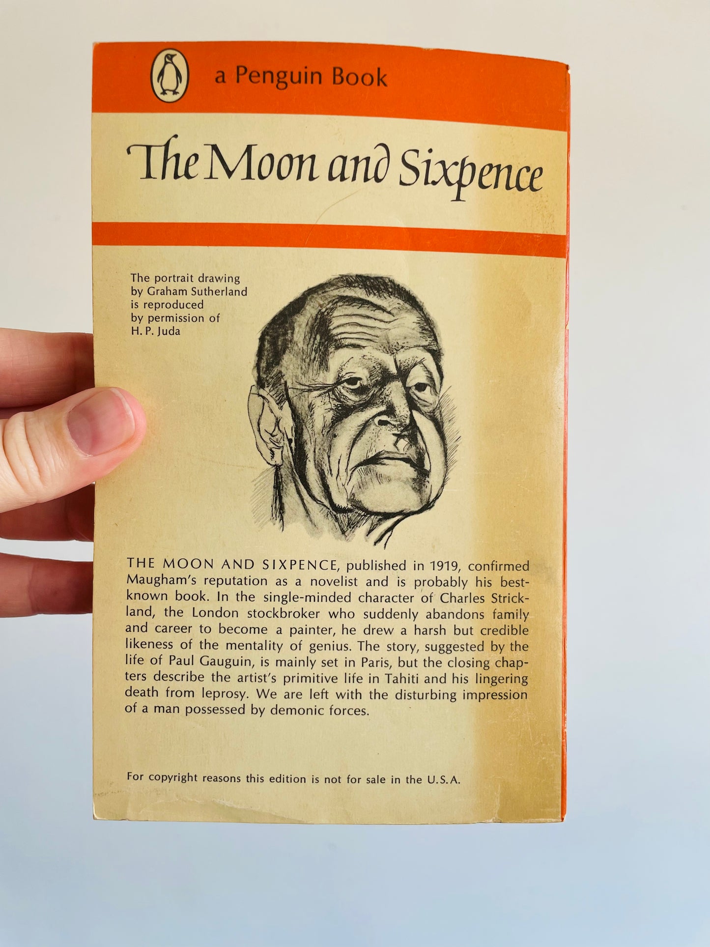 The Moon and Sixpence - W. Somerset Maugham - A Penguin Book (1963) Paperback Book