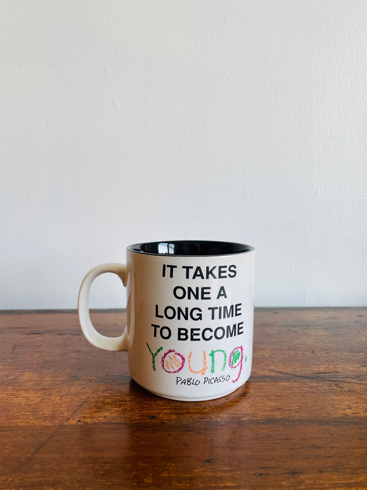 Pablo Picasso Mug - It Takes One a Long Time to Become Young