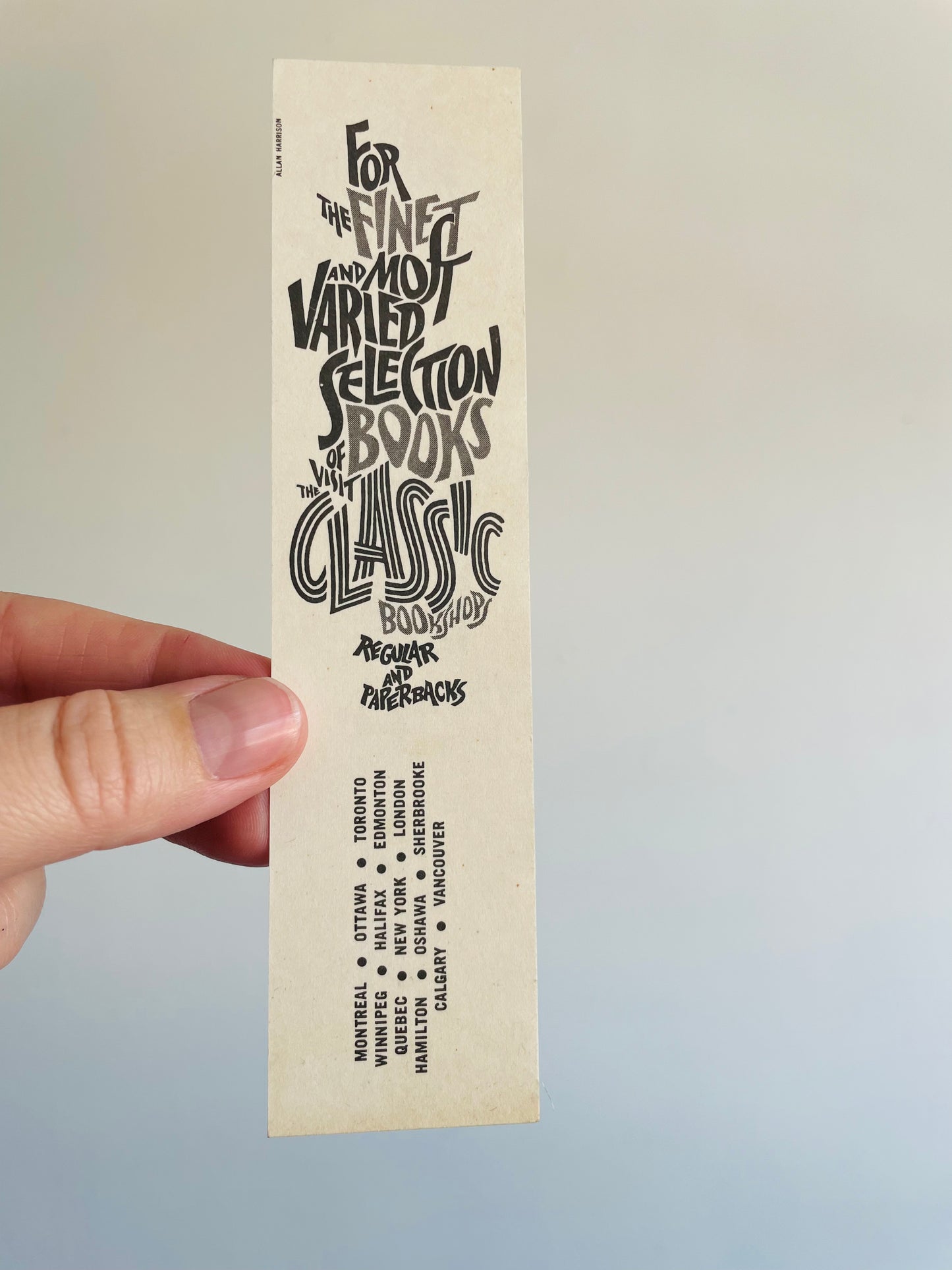 Vintage Bookmark - The Classic Bookshops - Double-Sided: English & French