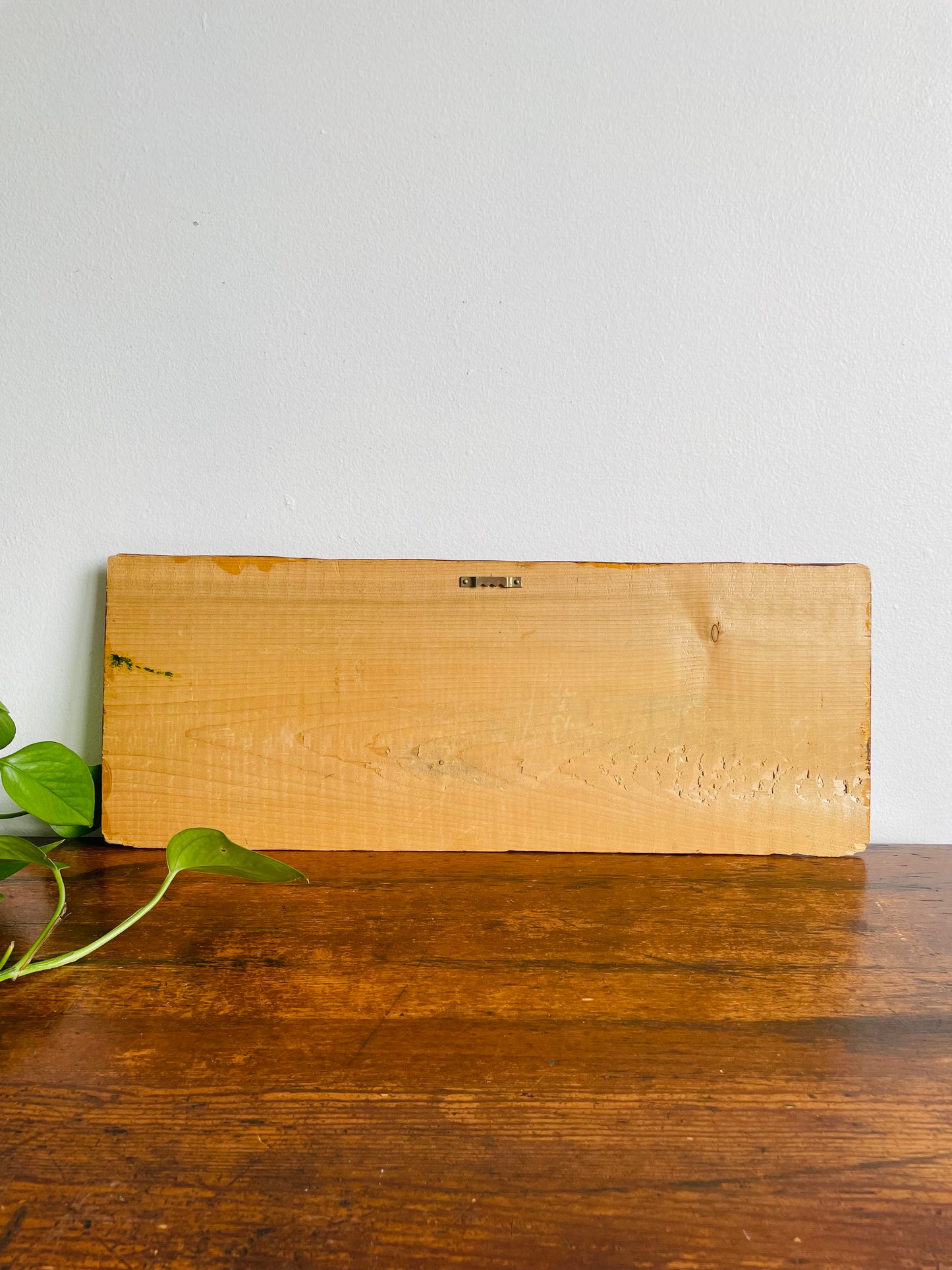 Original Art - Painting of Cabin & Nature on Wood Plank