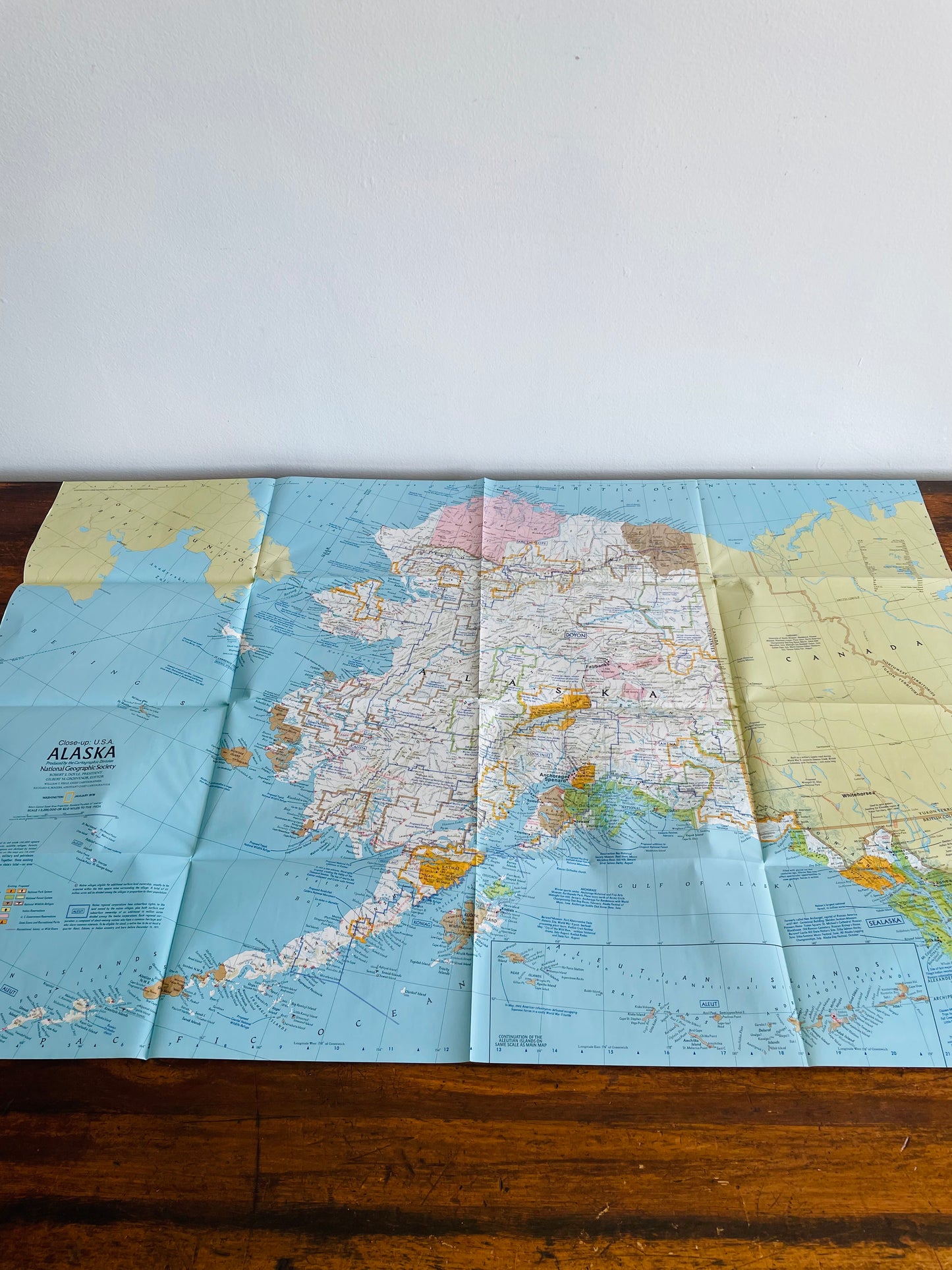 1978 National Geographic Close-Up USA Map - Alaska