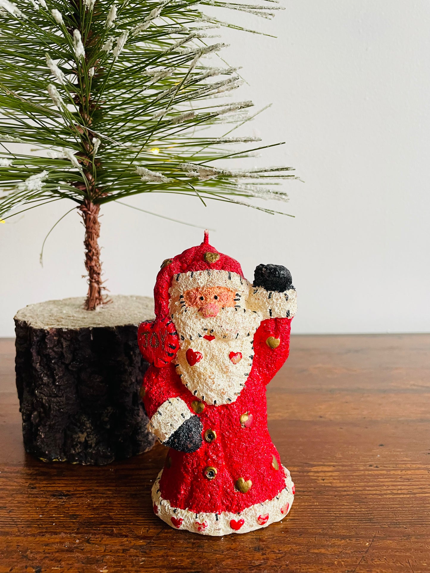 Brand New Vintage Waving Santa Candle - Never Burned