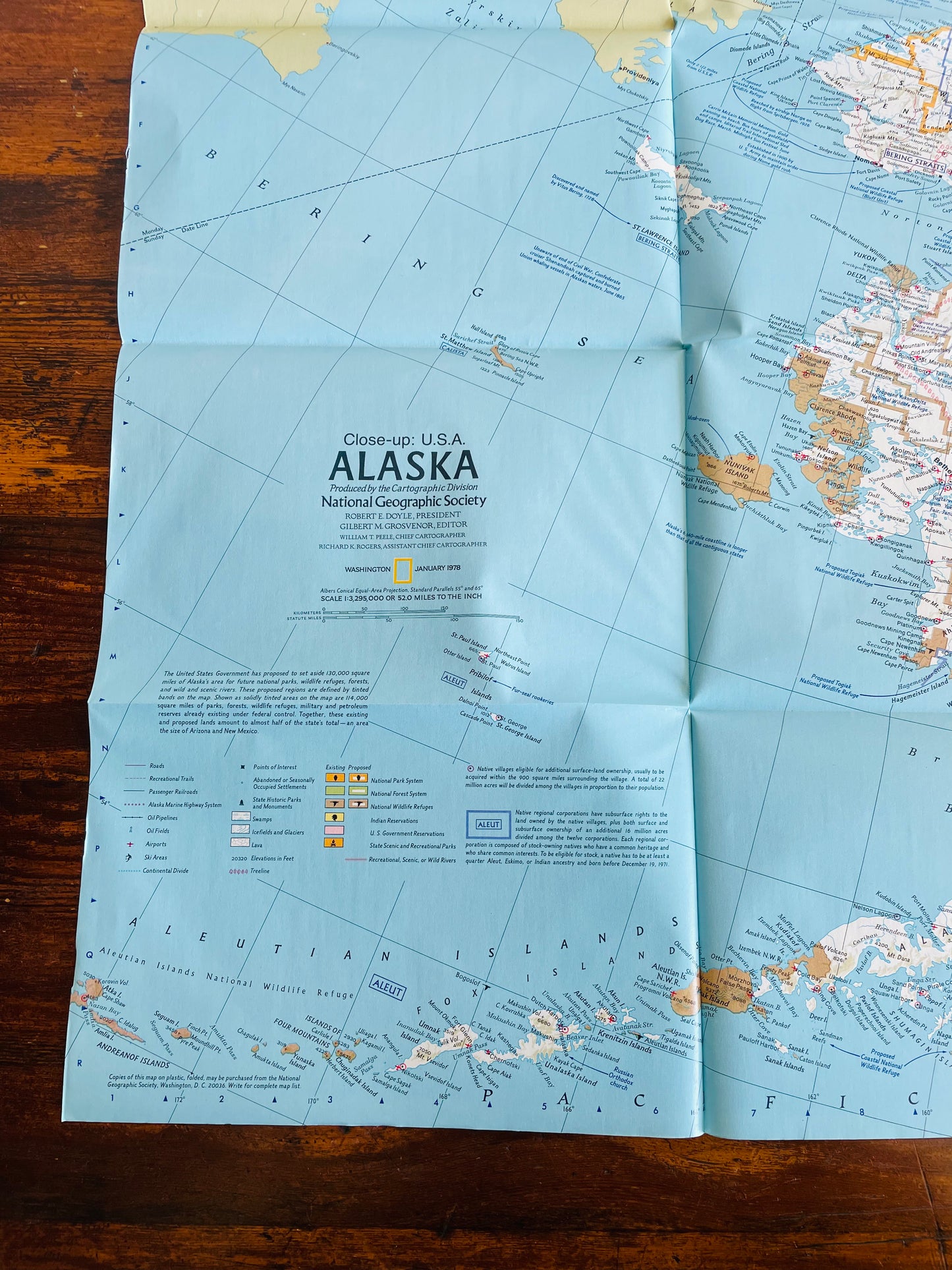 1978 National Geographic Close-Up USA Map - Alaska