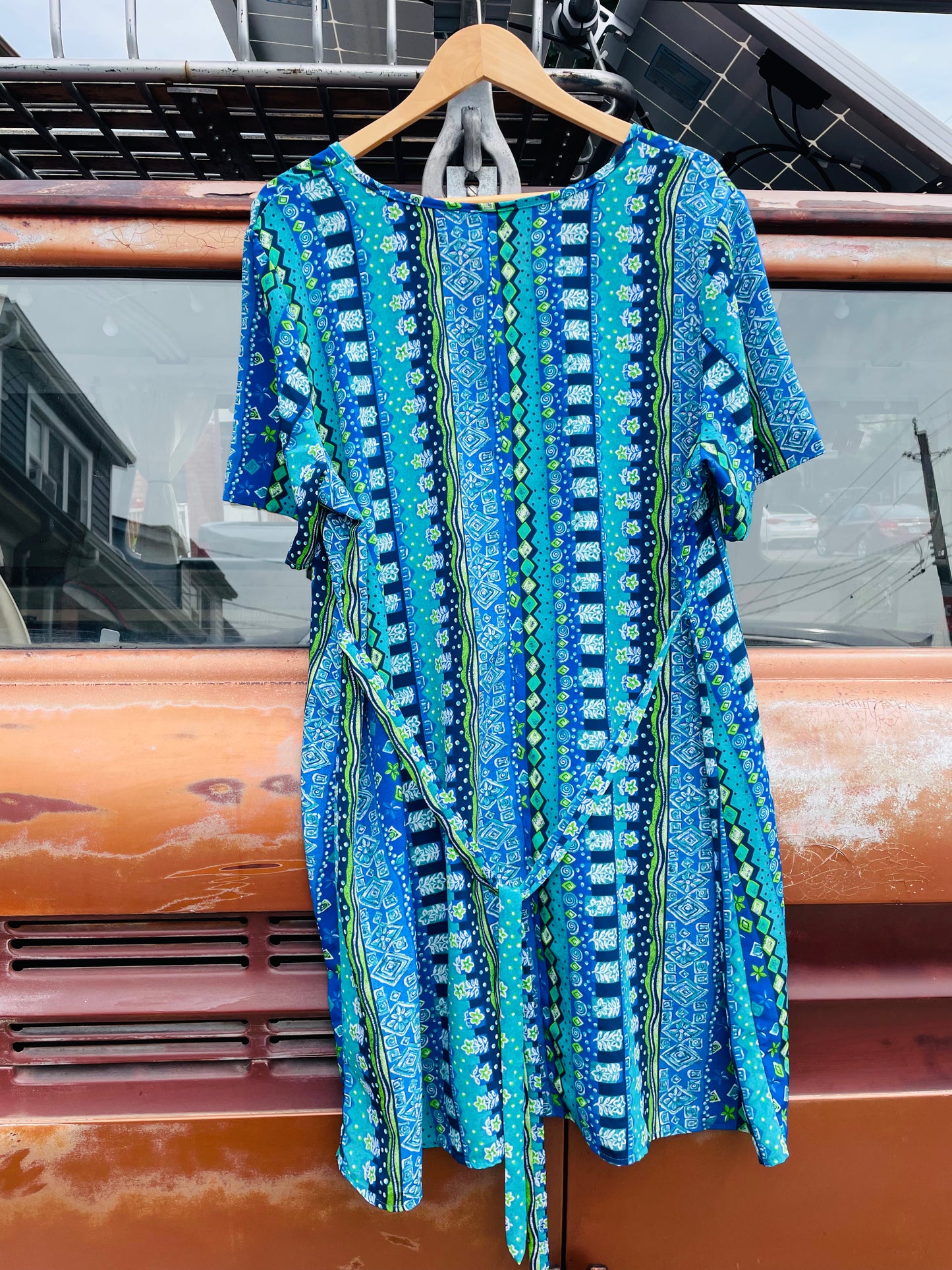 Vintage Huntington Ridge Plus Brand Blue & Green Pattern Dress