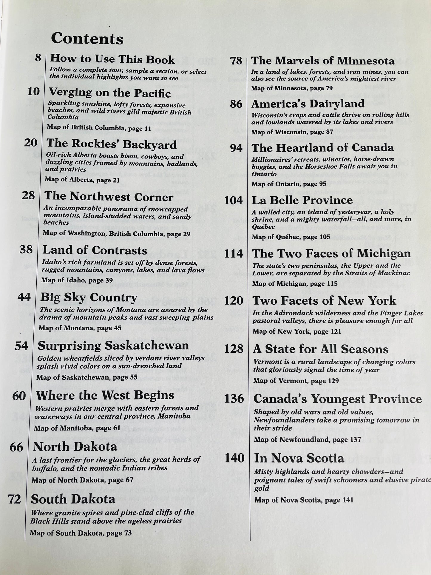 CAA Handpicked Tours of North America Hardcover Book (1984)