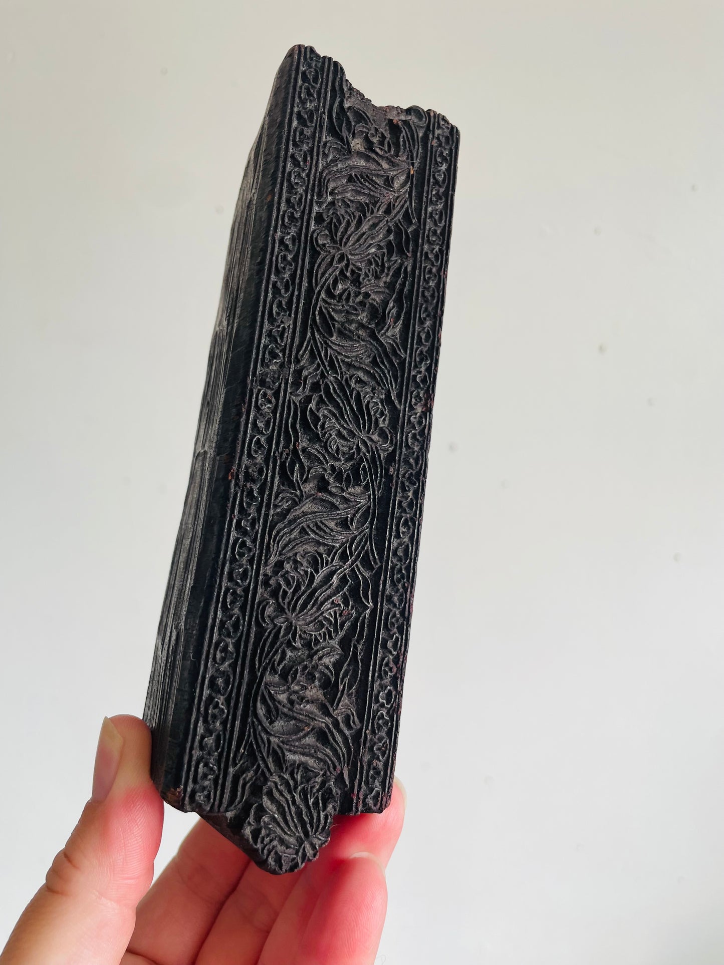 Vintage Indian Hand Carved Wood Textile Printing Block Stamp Bunta