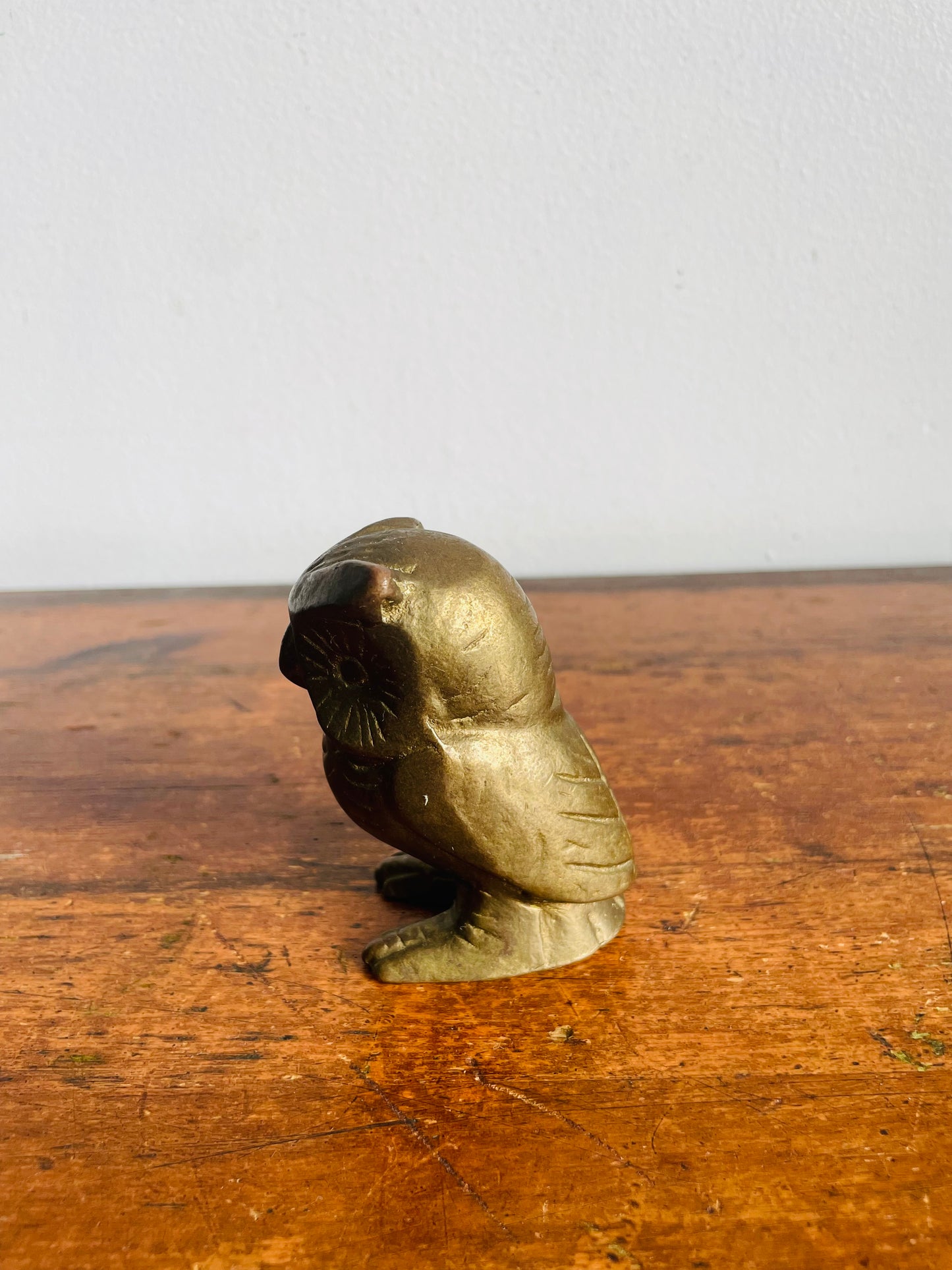 Vintage Solid Brass Owl Figurine - Made in Canada