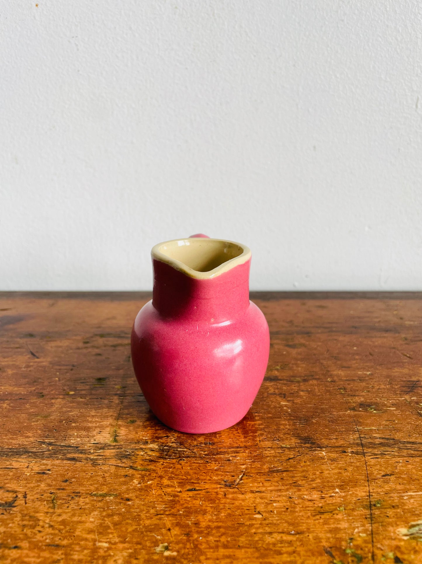 Vintage Mauve Pink Buchan Portobello Scotland Stoneware Pottery Miniature Creamer Pitcher Jug or Bud Vase with Handle
