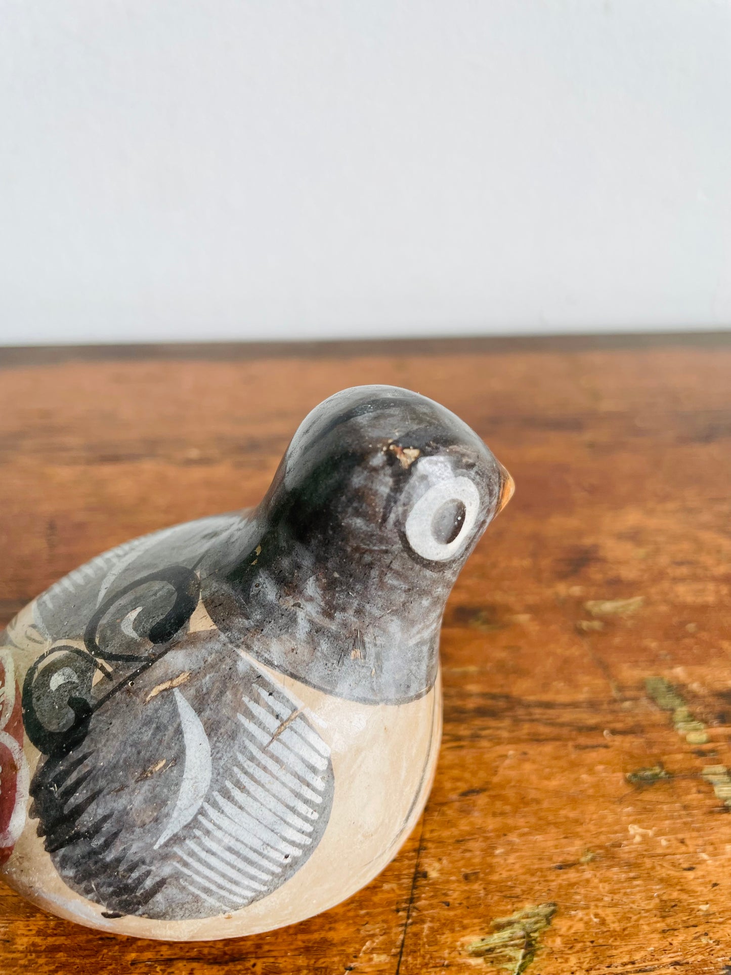 Vintage Mexican Tonala Pottery Bird Figurine