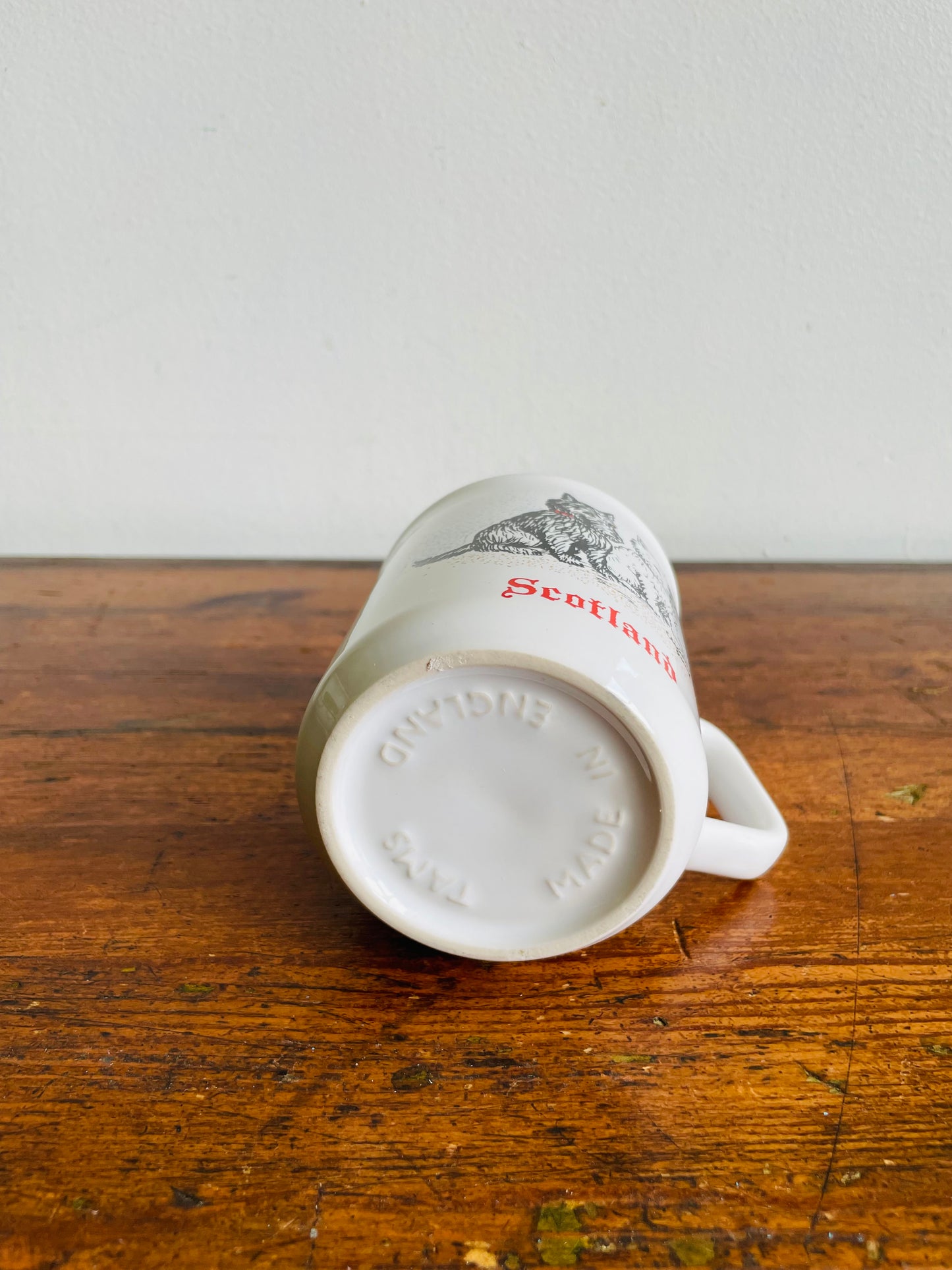 White Scotland Mug with Scottish Terrier Dogs - Tams Made in England