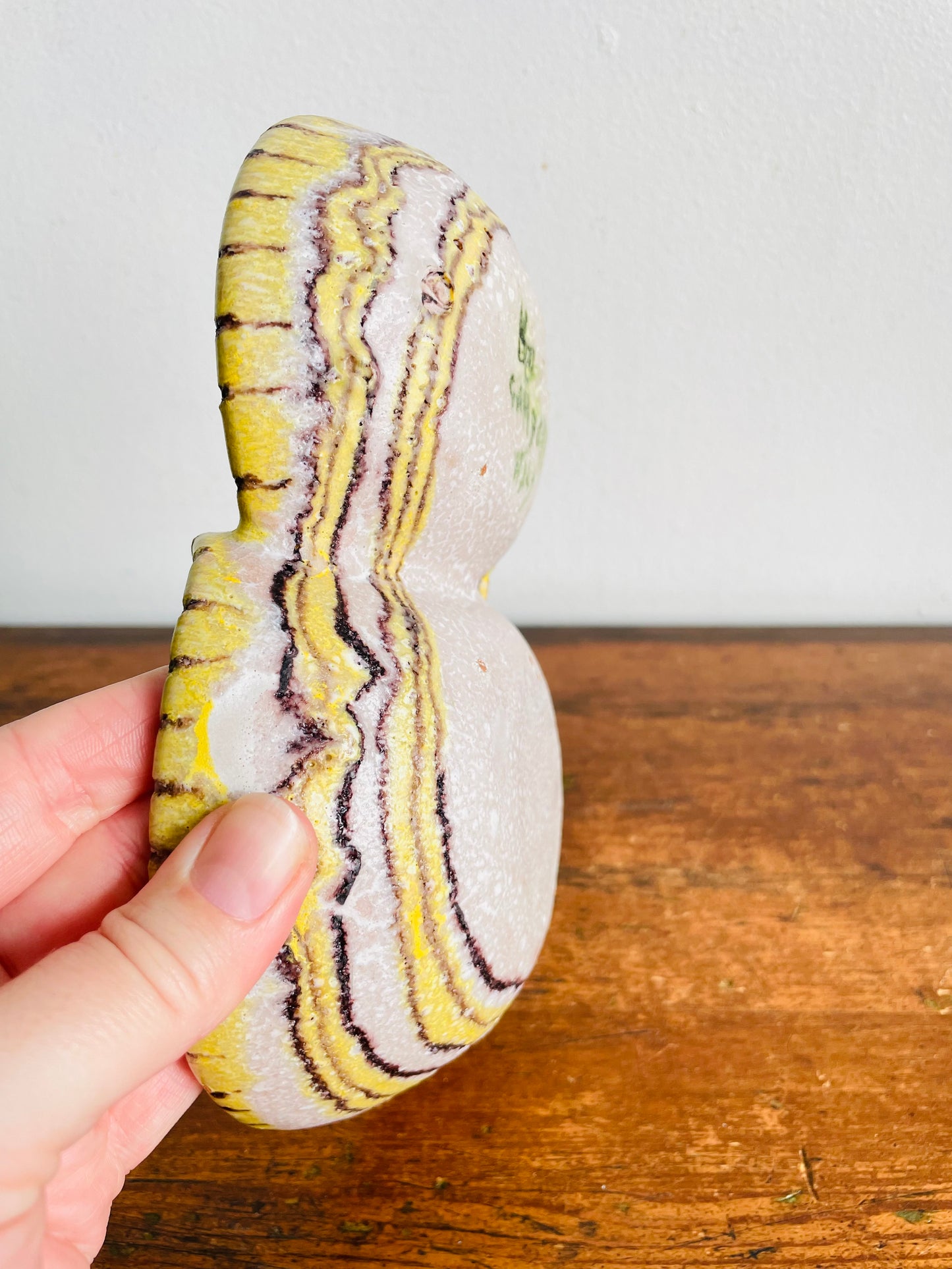 Vintage Mid-Century 1950s Guido Gambone (1909-1969) Ceramic Pottery Divided Bowl Double Dish - La Terrena, Florence - Made in Italy - Donkey Mark - Signed - Modern Abstract Style