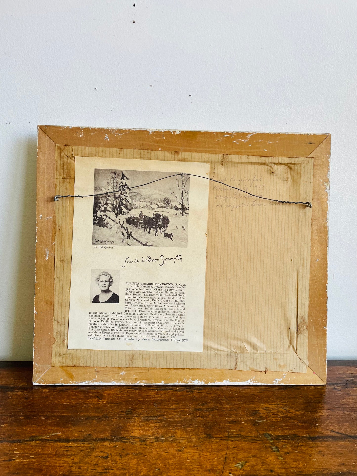Vintage Original Art Painting Signed by Listed Hamilton Artist Juanita LeBarre Symington - "Canal Principal Venice" July 1975 - Original Sketch on Imported Linen Canvas