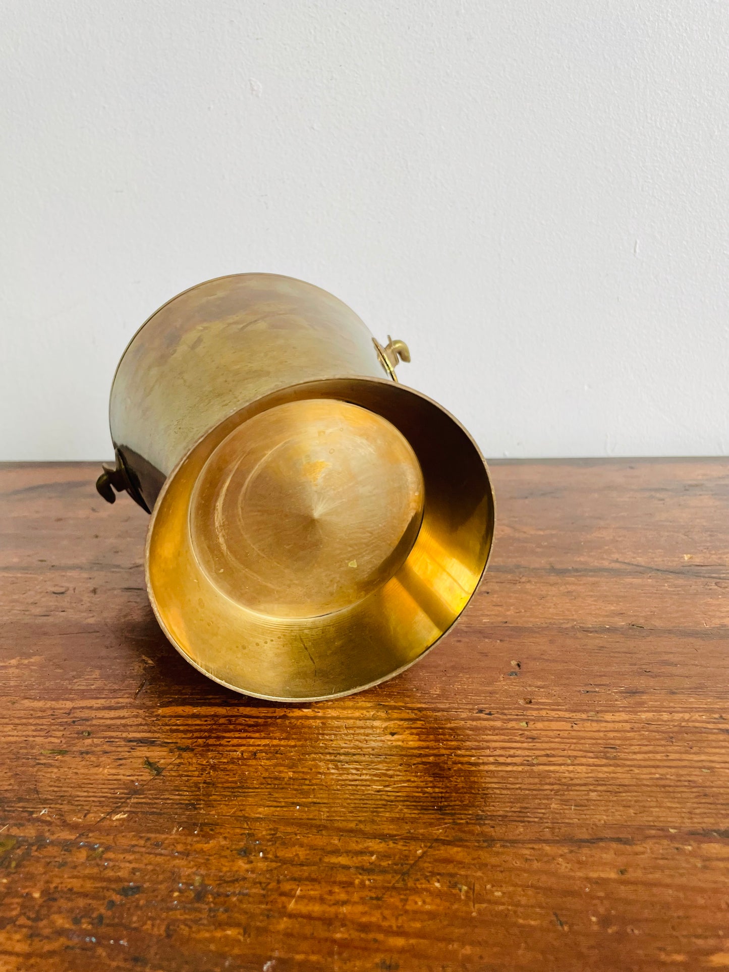 Heavy Brass Planter Pot Bucket with Handle