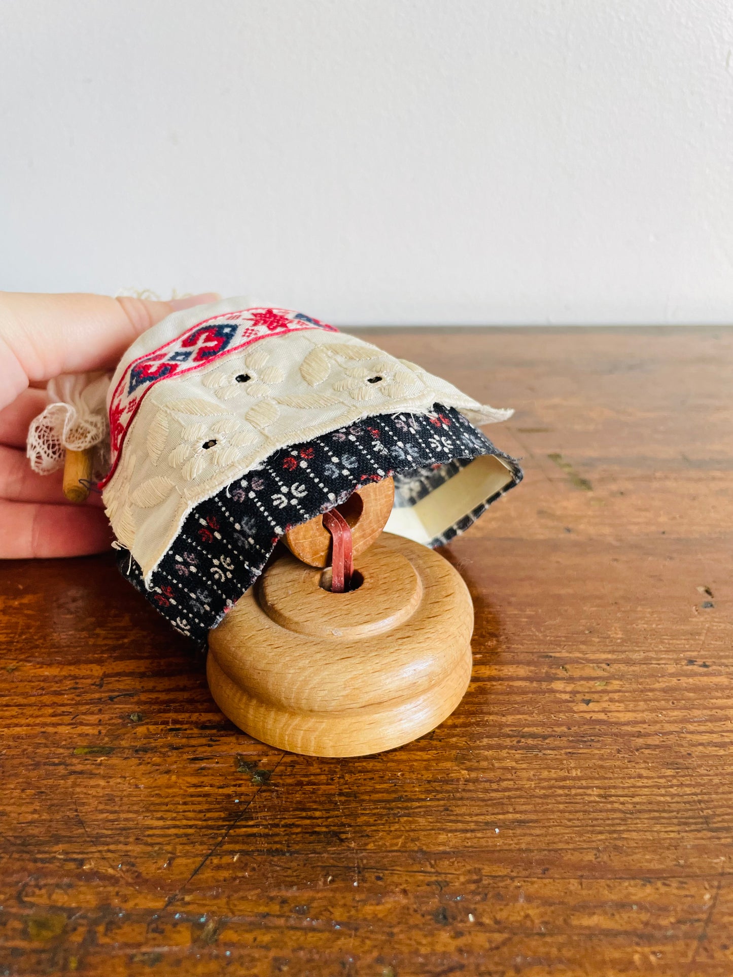 Polish Folk Art Wooden Doll with Bendable Base & Arms