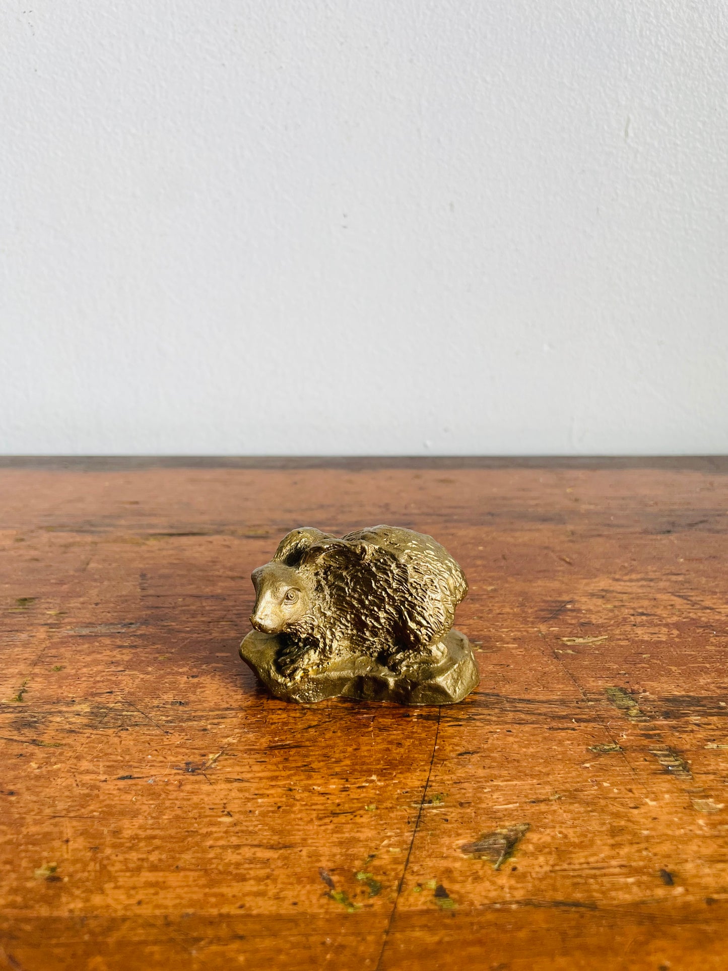 Miniature Gold Brass Metal Bunny Rabbit Figurine