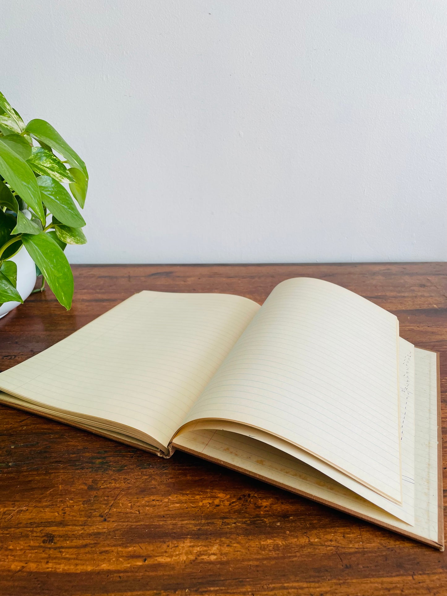 1960s Hardcover Record Notebook - Two Pages Written in by the Timmins Scouting Club - Rest of Lined Paper Blank