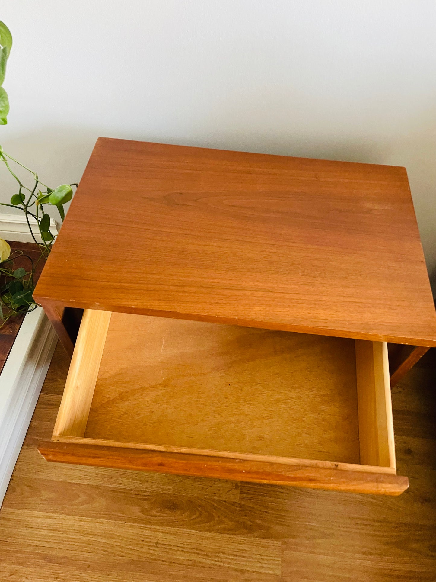 Mid-Century Modern Walnut Wood Nightstand Tables - Set of 2 - Stamped September 1966 - PICK-UP ONLY