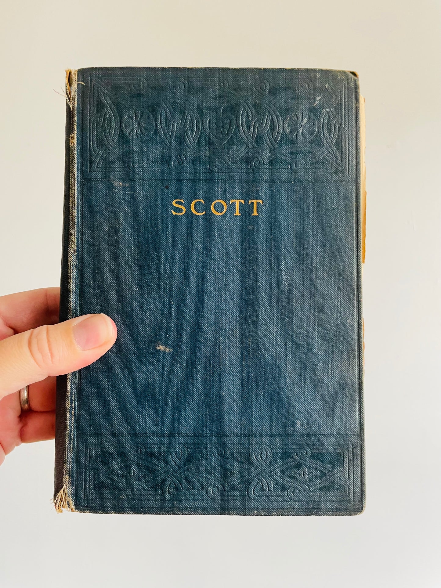 Antique 1904 The Poetical Works of Sir Walter Scott Clothbound Hardcover Book - Oxford Complete Edition Edited by J. Logie Robertson, M.A.