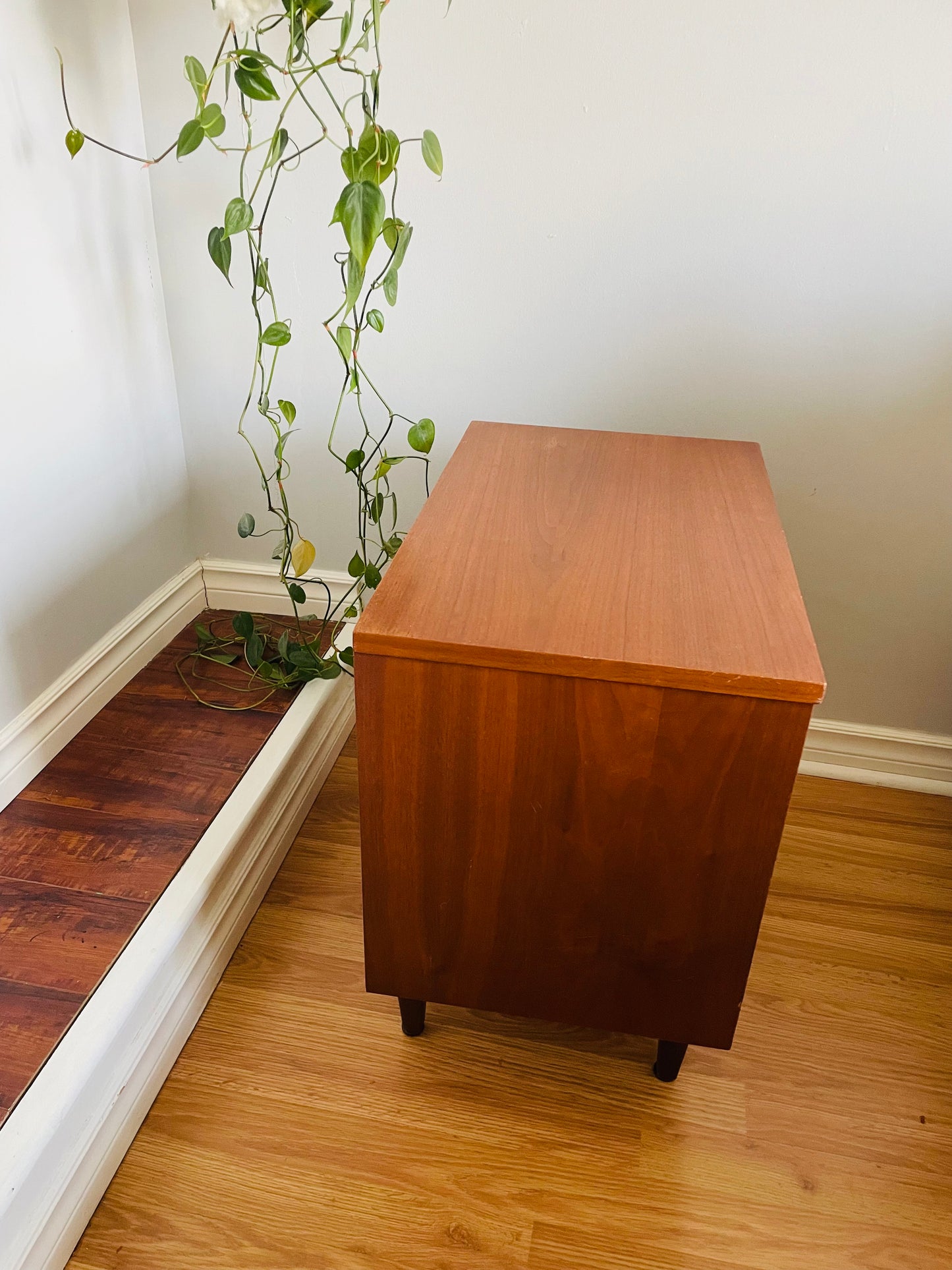 Mid-Century Modern Walnut Wood Nightstand Tables - Set of 2 - Stamped September 1966 - PICK-UP ONLY