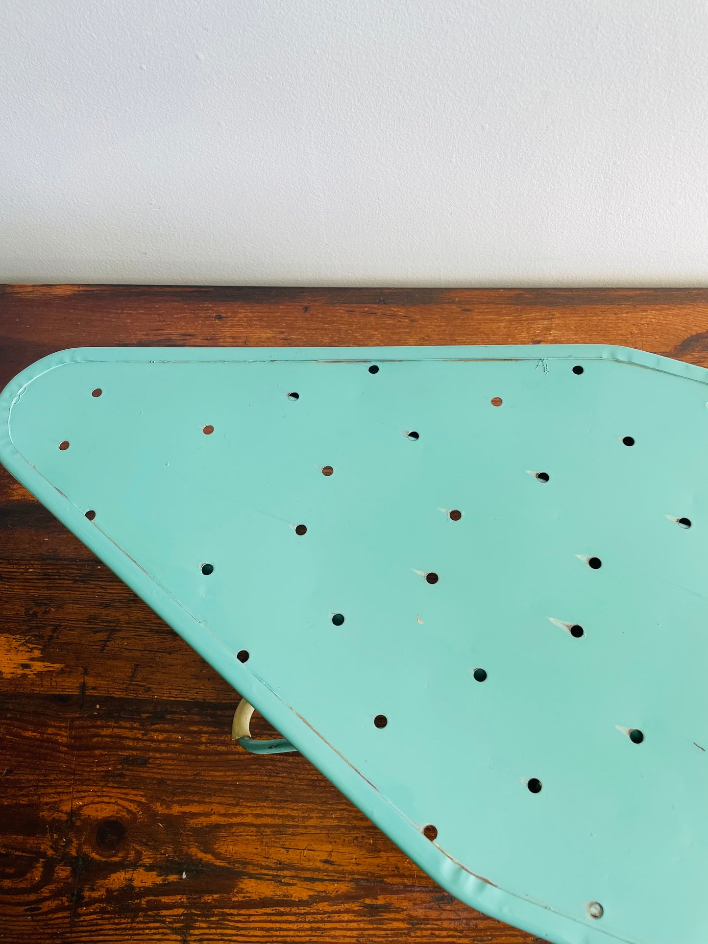 Portable Tabletop Turquoise Enamelled Metal Ironing Board #2 - Meyer-Bilt Products Made in Chicago USA